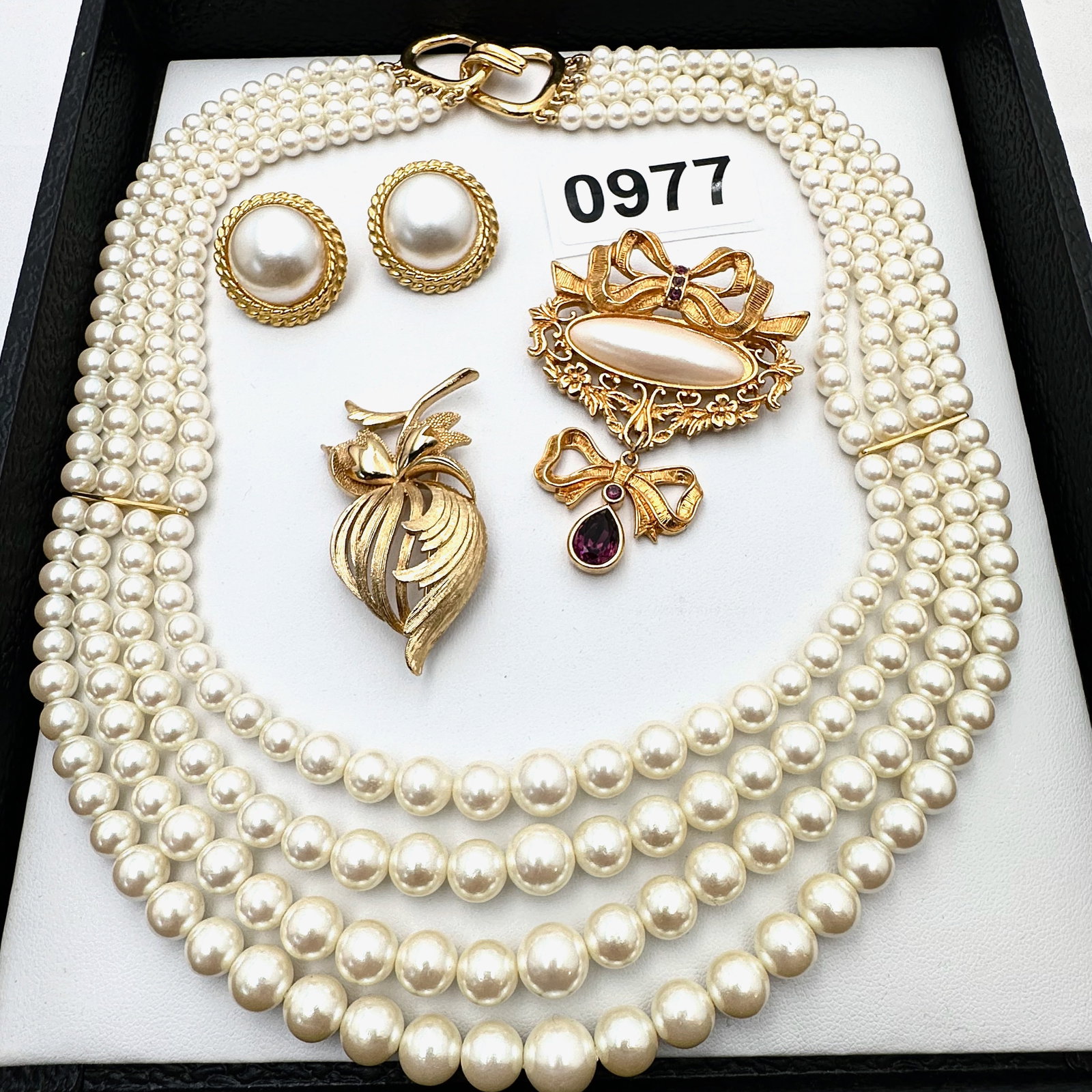 Vintage and Modern Jewelry Group Lot Unsigned KJL Pearl Necklace Monet Brooch Pierced Earrings: Vintage and Modern Jewelry Group Lot Unsigned KJL Pearl Necklace Monet Brooch Pierced Earrings