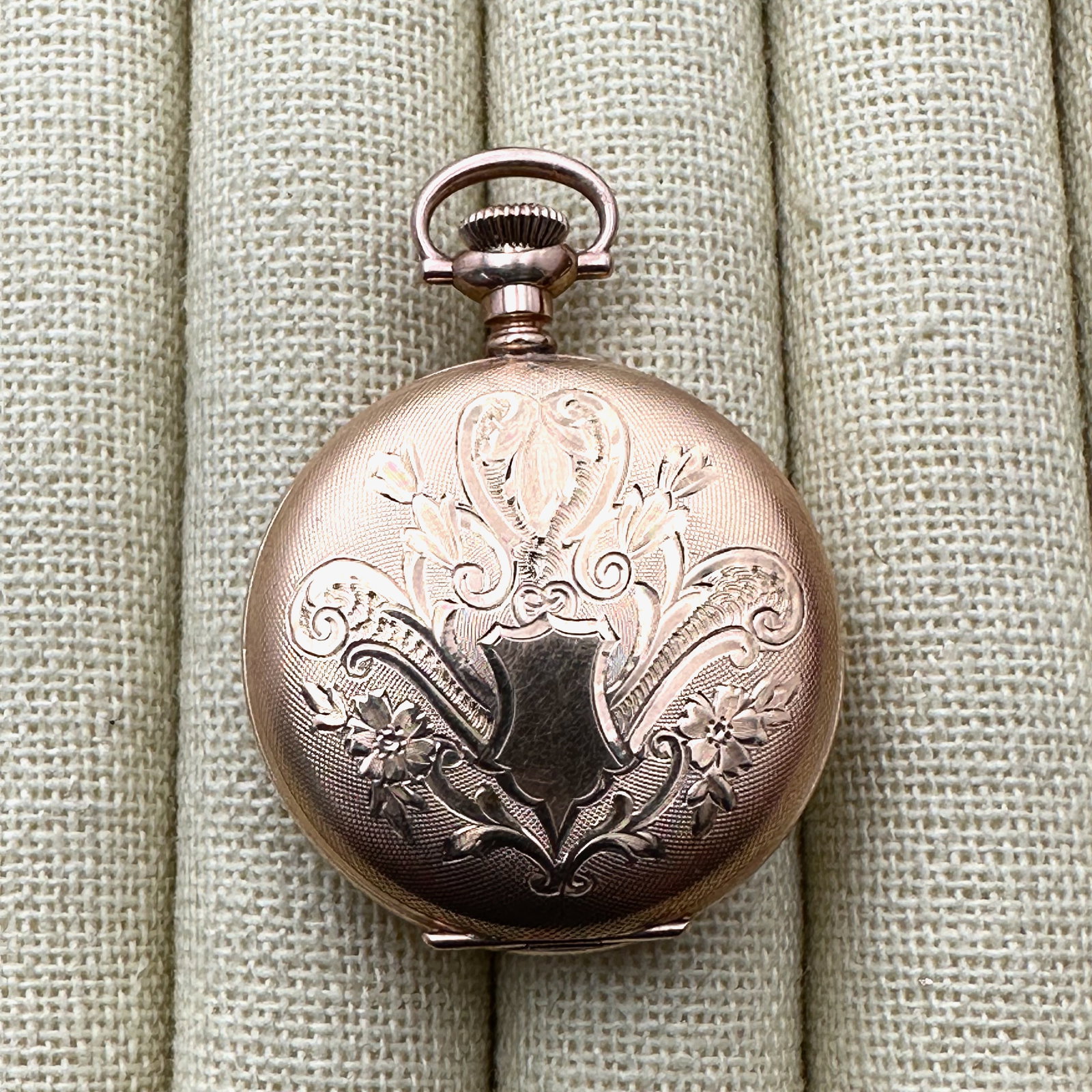 Antique Pocket Watch Hampden Gold Filled Ladies Small Size Runs When Wound: Antique Pocket Watch Hampden Gold Filled Ladies Small Size Runs When Wound