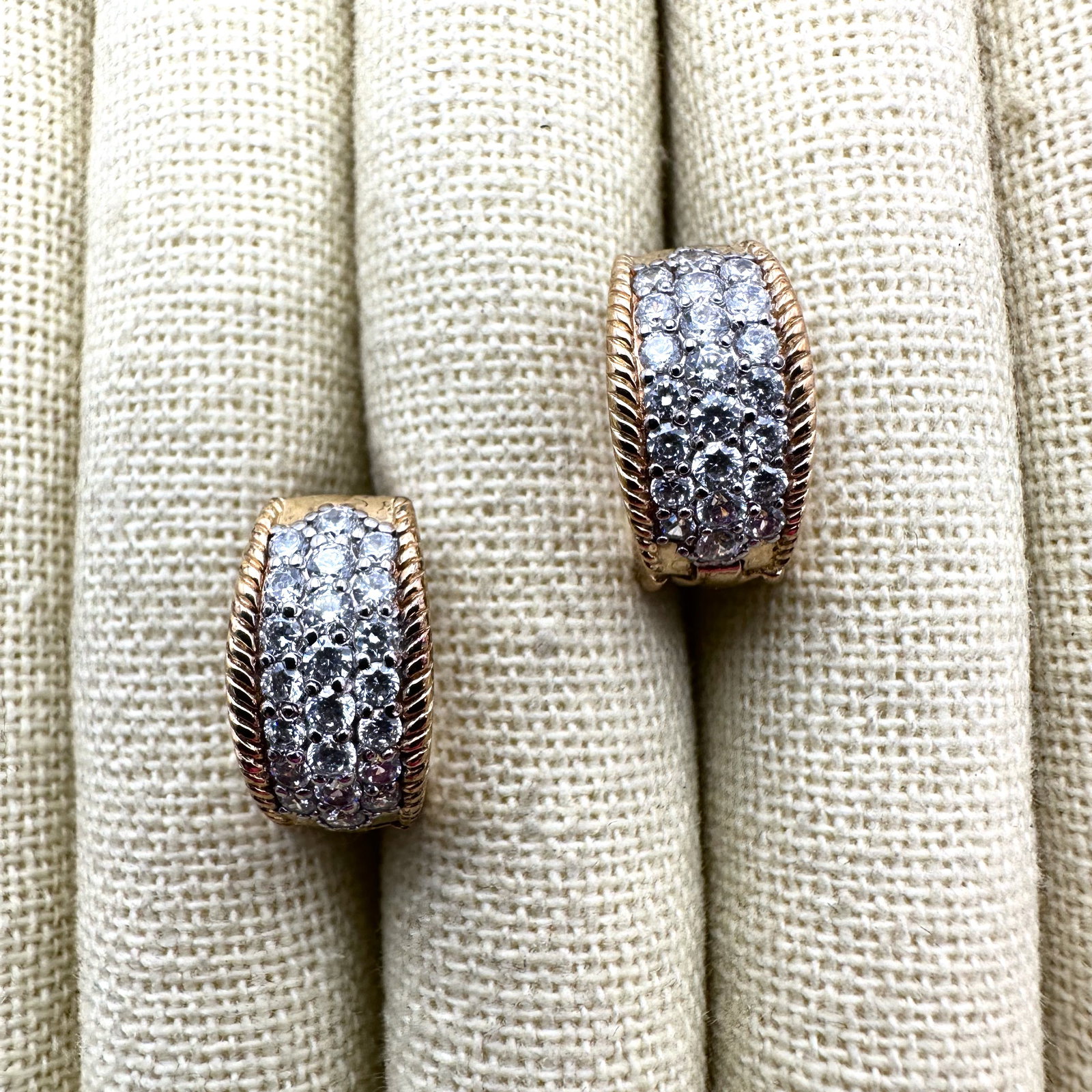 Epiphany Cubic Zirconia Gold Plated Sterling Silver 3/4 Inch Hoop Pierced Earrings: Epiphany Cubic Zirconia Gold Plated Sterling Silver 3/4 Inch Hoop Pierced Earrings