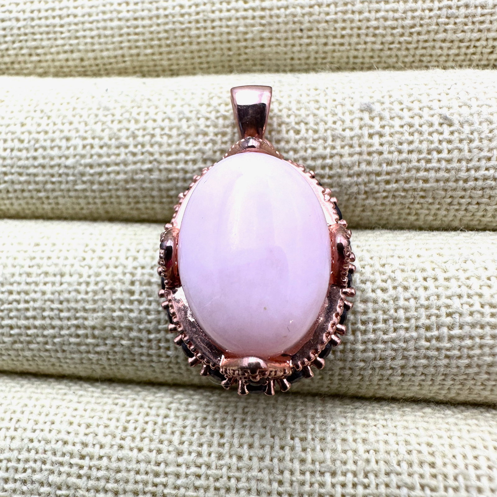 Garnet and Pink Gemstone Rose Gold Plated Sterling Silver Pendant 1.25 Inch: Garnet and Pink Gemstone Rose Gold Plated Sterling Silver Pendant 1.25 Inch