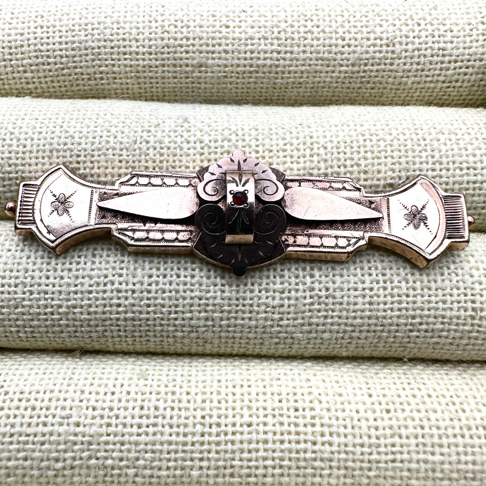 Antique Victorian Gold Filled Bar Brooch Pin 2 Inch (1 of 2)
