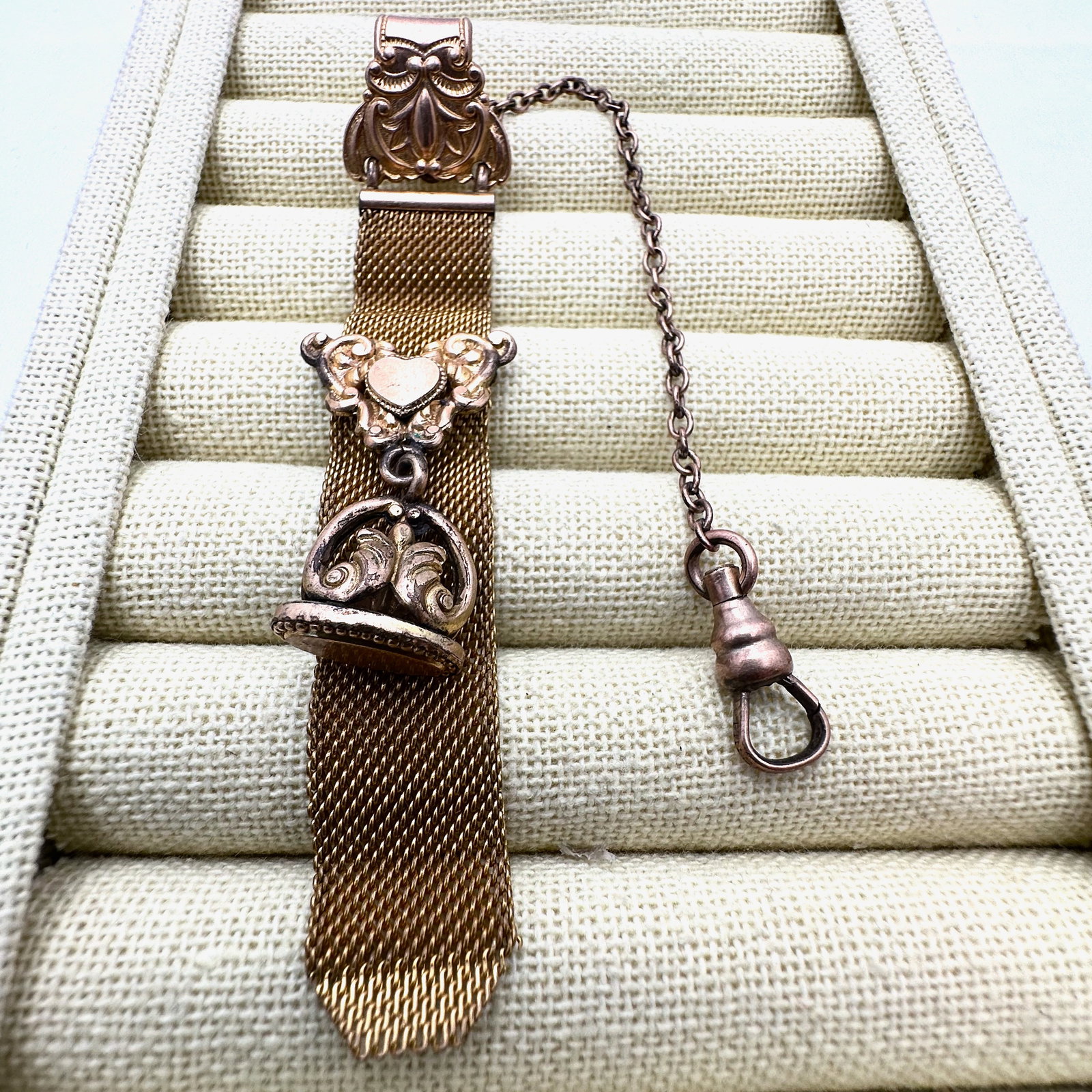 Antique Victorian Gold filled Pocket Watch Chain and Fob 4 Inch (1 of 2)