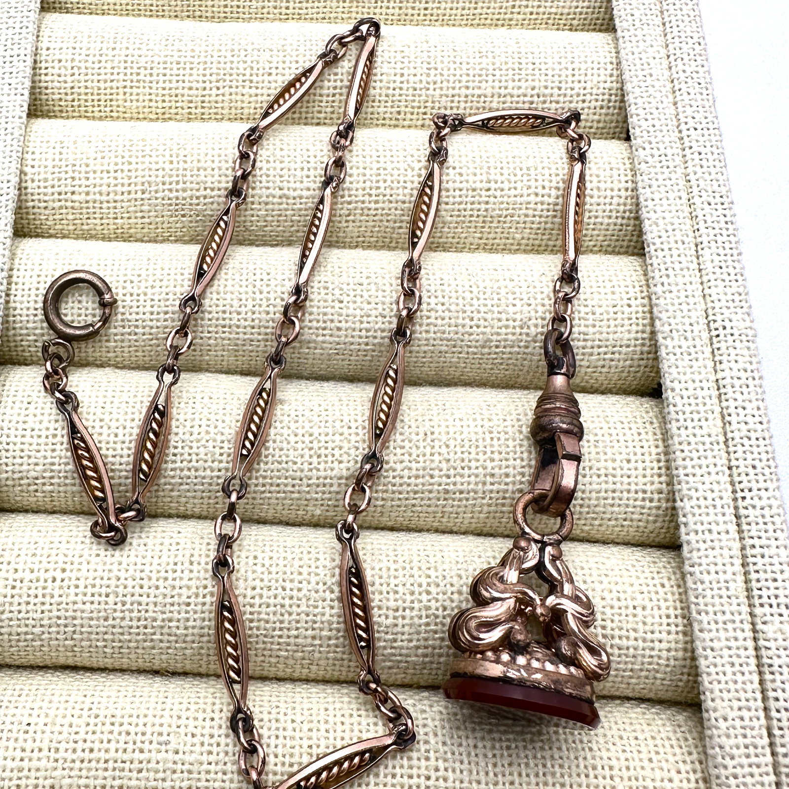 Antique Victorian Pocket Watch Chain And Fob 16 Inch (1 of 2)