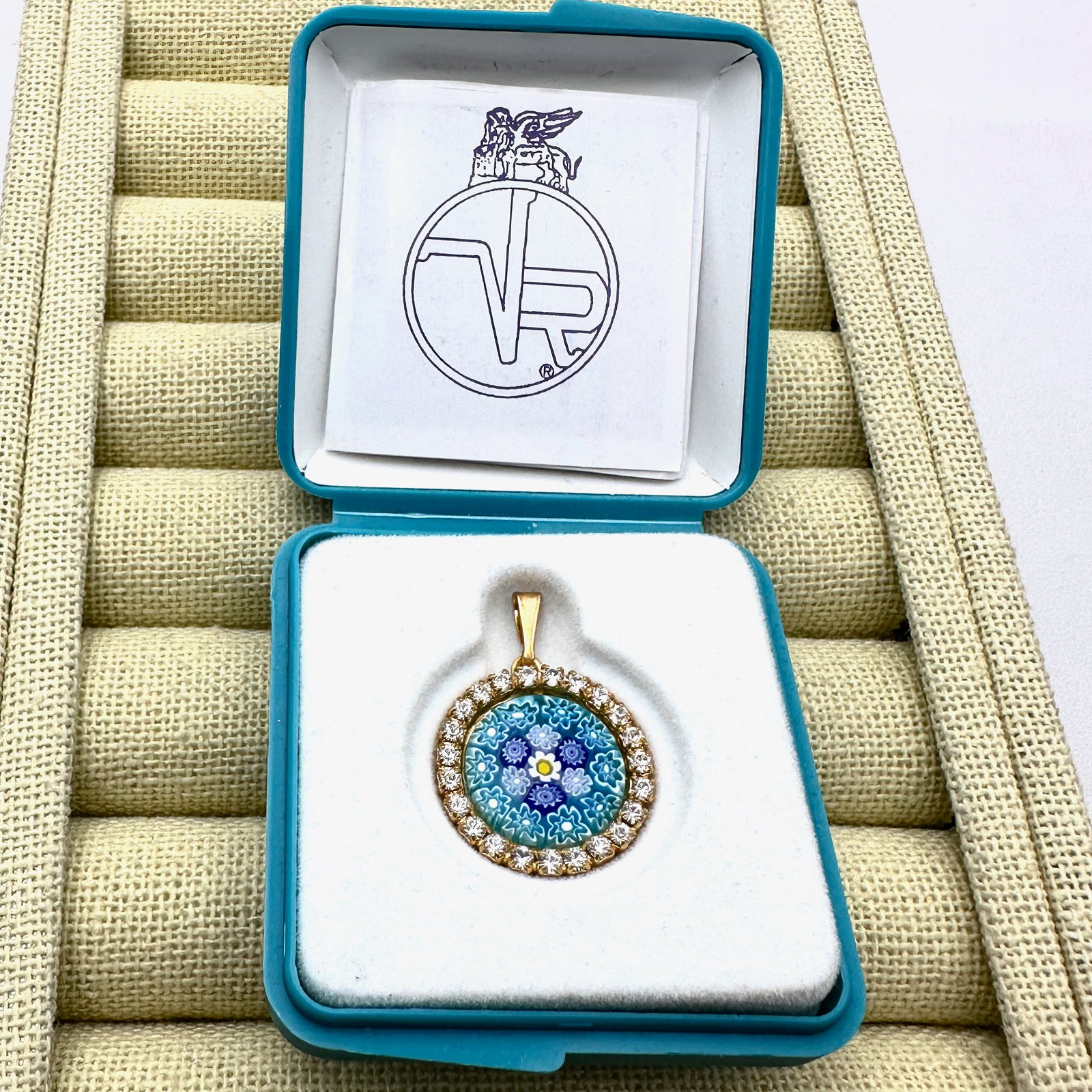 Vintage Venetian Murano Glass Gold Plated Pendant in Original Box (1 of 2)