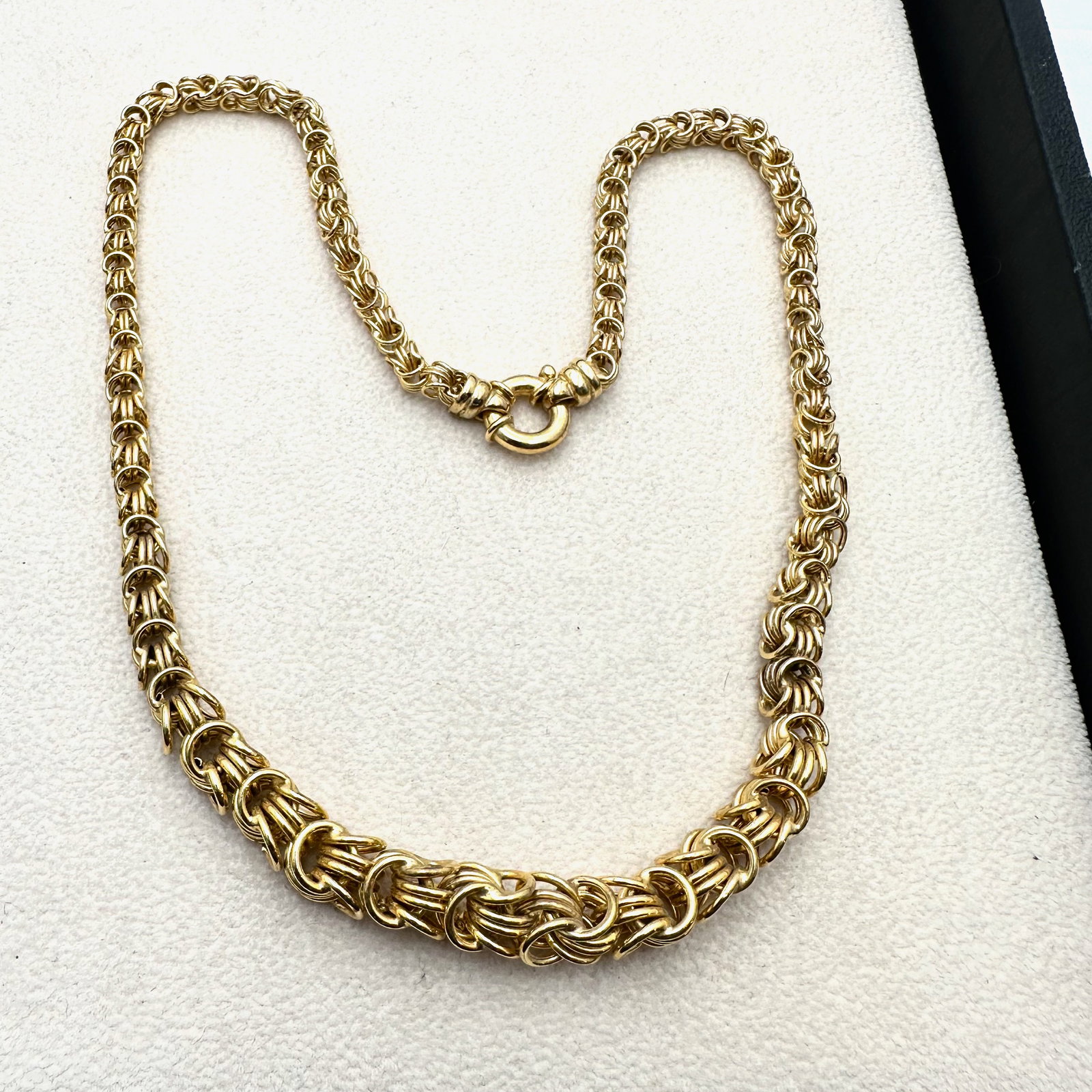 Italy Gold Plated Sterling Silver Heavy Fancy Link Necklace 17 Inch 25 Grams Weight: Italy Gold Plated Sterling Silver Heavy Fancy Link Necklace 17 Inch 25 Grams Weight