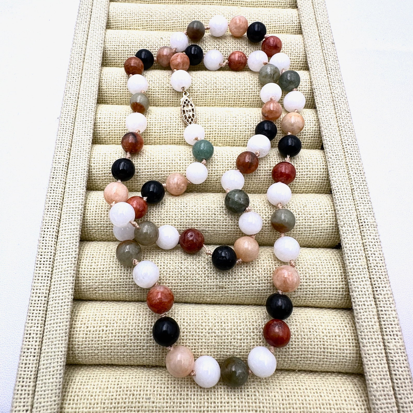 Vintage Multi Gemstone Bead Necklace 22 Inch Length (1 of 2)