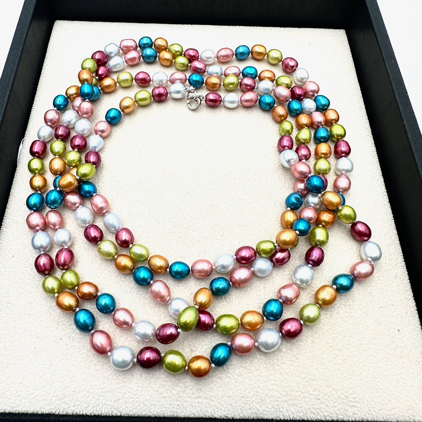 Honora Multicolor Freshwater Pearl Necklace One Strand Extra Long 64 Inch Beautiful Colors (1 of 2)