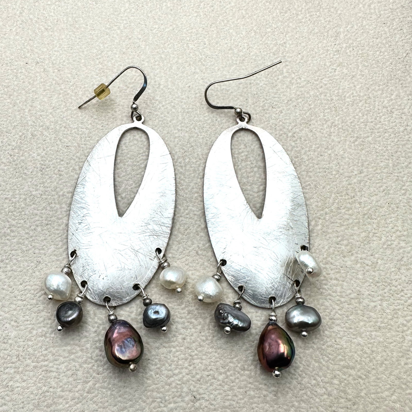 Multicolor Freshwater Pearl Sterling Silver Pierced Chandelier Earrings 3 Inch: Multicolor Freshwater Pearl Sterling Silver Pierced Chandelier Earrings 3 Inch