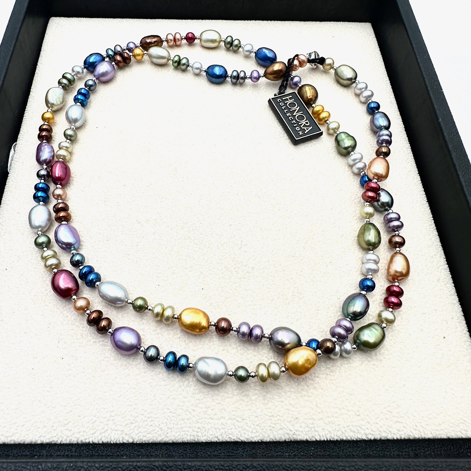 Honora Multicolor Freshwater Pearl Necklace One Strand Long 36 Inch Beautiful Colors: Honora Multicolor Freshwater Pearl Necklace One Strand Long 36 Inch Beautiful Colors