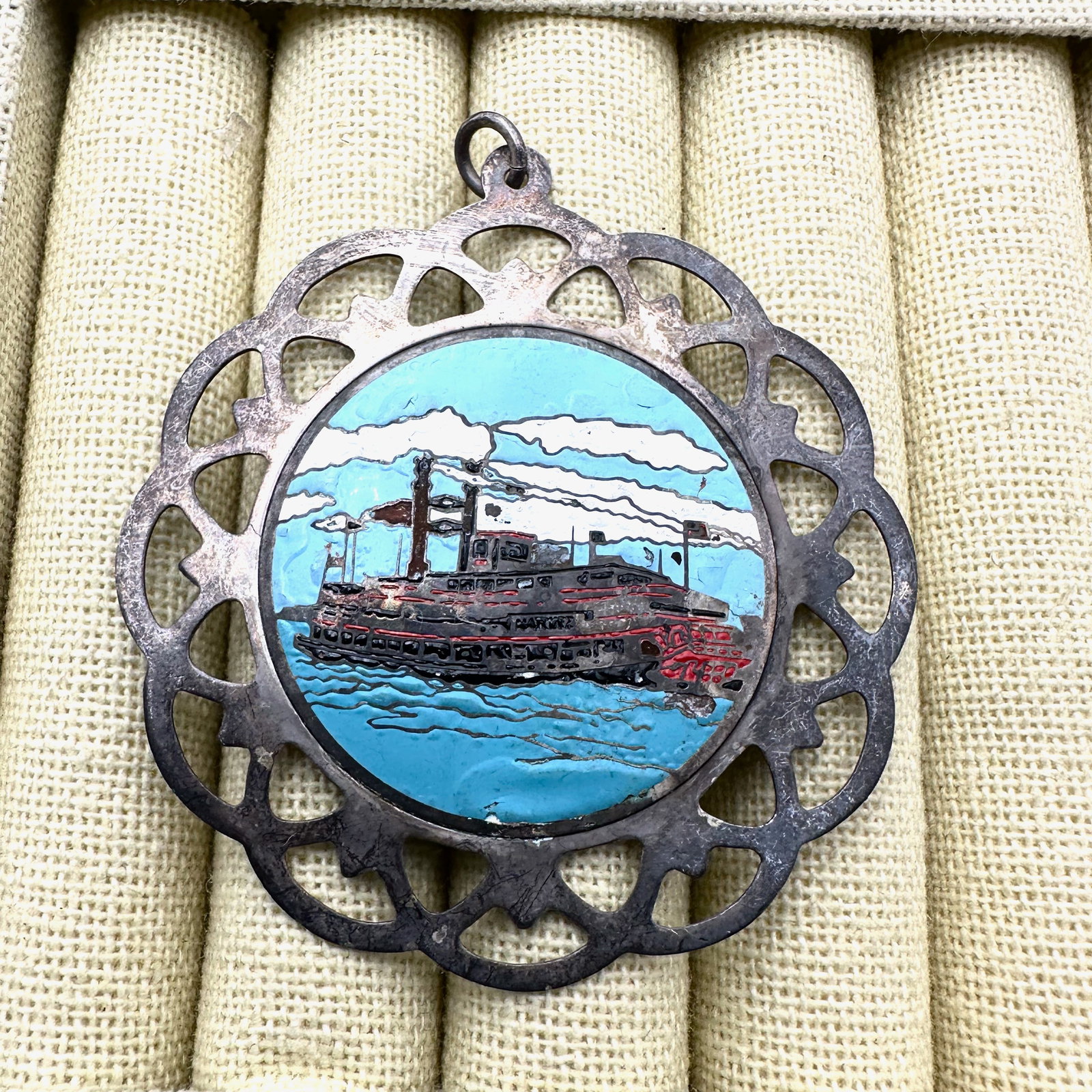 Antique Sterling Silver Christmas Ornament 1931? Difficult to read script 2.5 Inch Height (1 of 2)