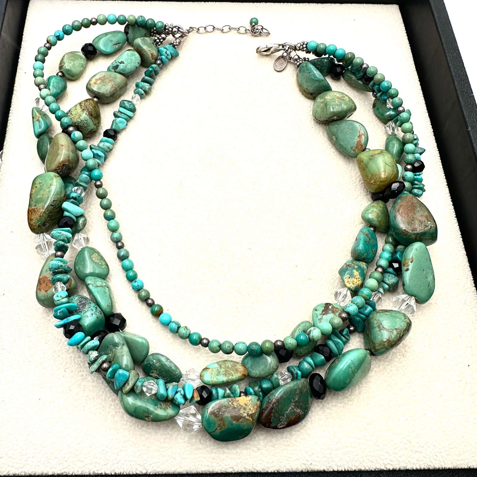 Silpada Four Strand Turquoise Sterling Silver Necklace 18 Inch (1 of 2)