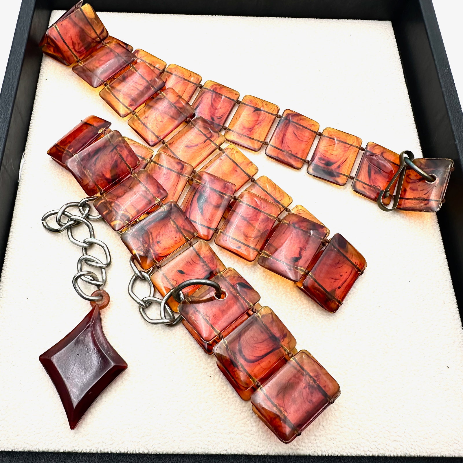 Vintage Faux Tortoise Lucite Belt Fits Up to 34 Inch (1 of 2)