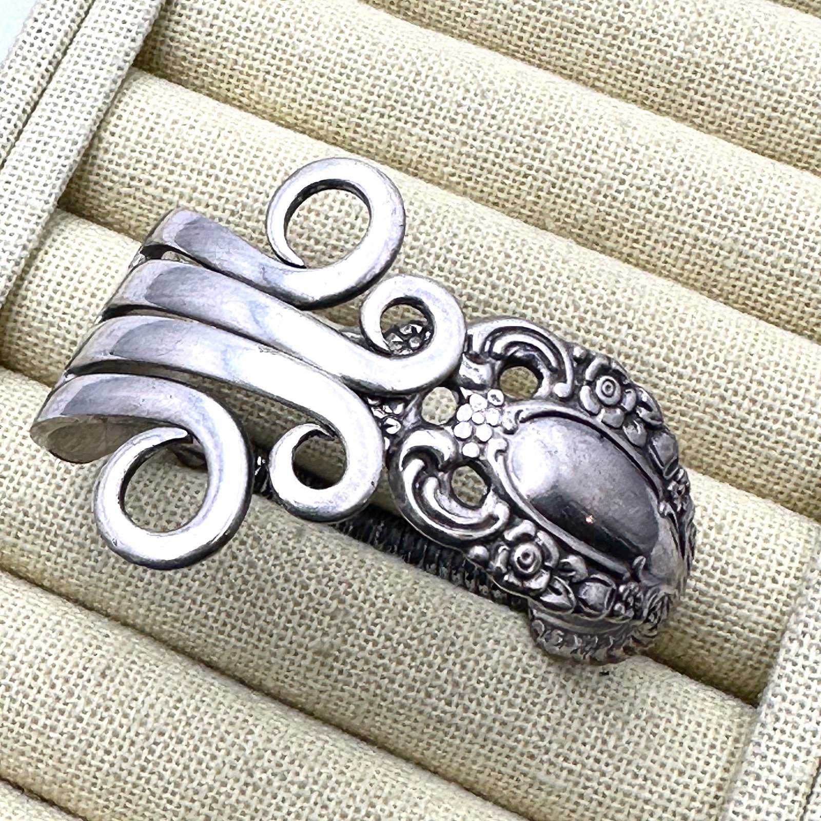 Vintage Silver Plated Fork Cuff Bracelet Adjustable Size (1 of 2)