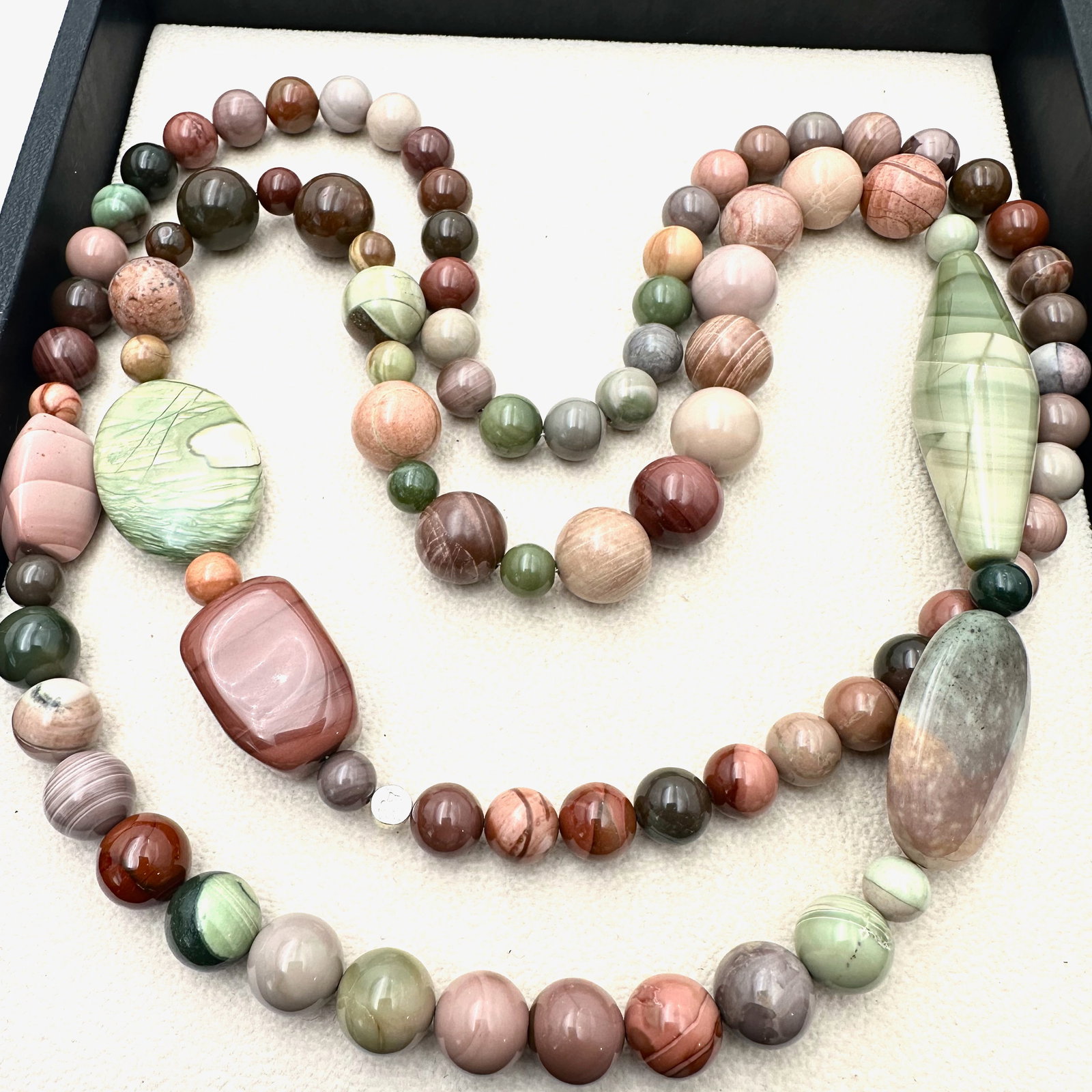 Jay King Multi Gemstone Sterling Silver Necklace 40 Inch Length: Jay King Multi Gemstone Sterling Silver Necklace 40 Inch Length
