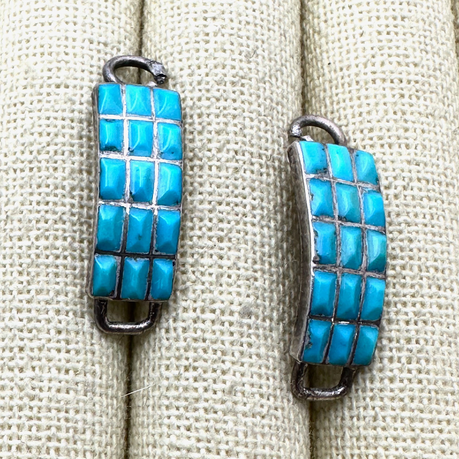 Vintage Turquoise Sterling Silver Watch Tips 1 Inch Each (1 of 2)