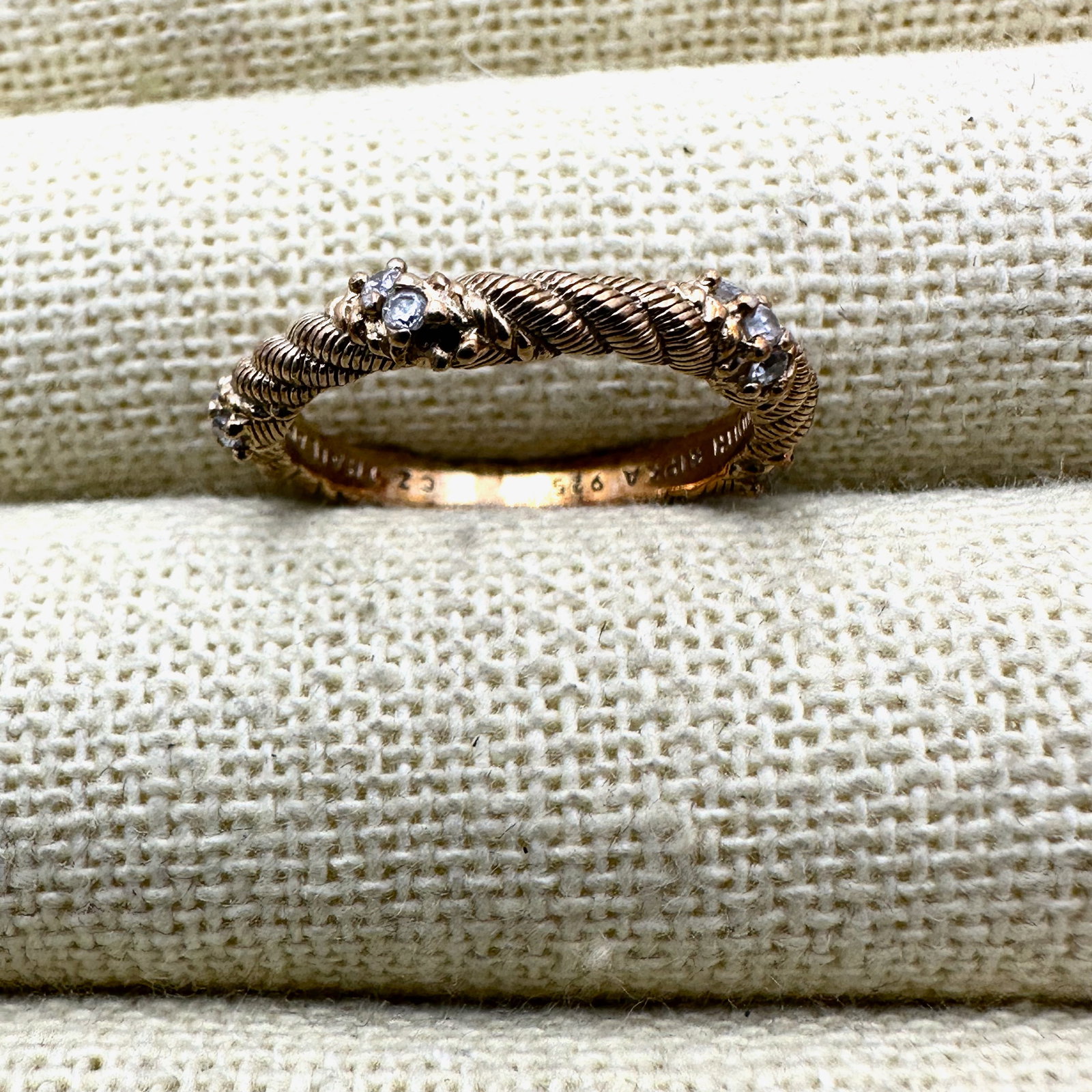 Judith Ripka Gold Plated Sterling Silver Ring Size 6 Cubic Zirconia: Judith Ripka Gold Plated Sterling Silver Ring Size 6 Cubic Zirconia