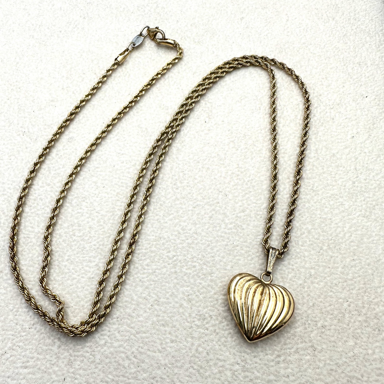 Gold Plated Sterling Silver Puffy Heart Pendant Necklace 24 Inch Rose Chain: Gold Plated Sterling Silver Puffy Heart Pendant Necklace 24 Inch Rose Chain