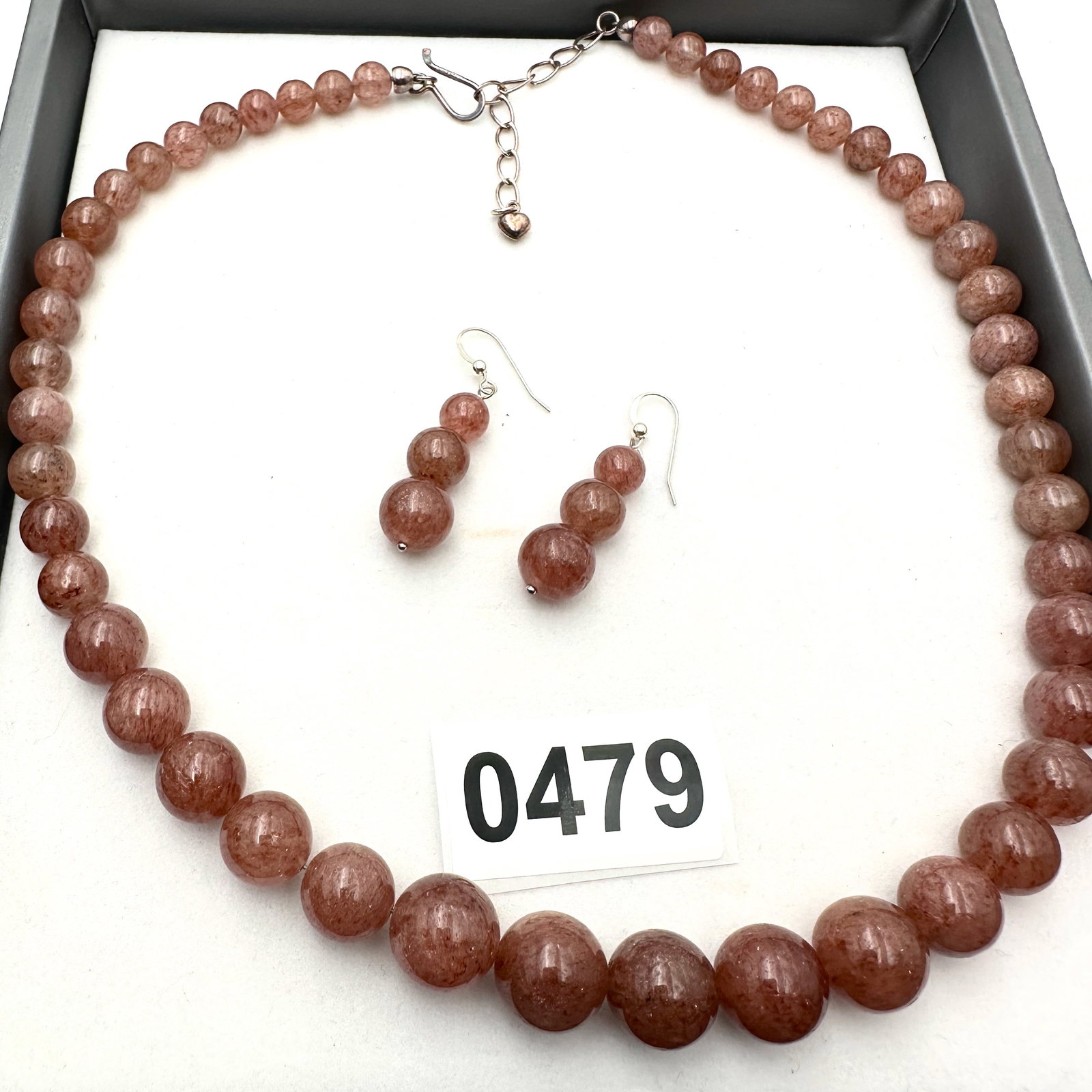 Jay King Mine Finds Pink Gemstone Bead Necklace and Pierced Earrings Set (1 of 2)