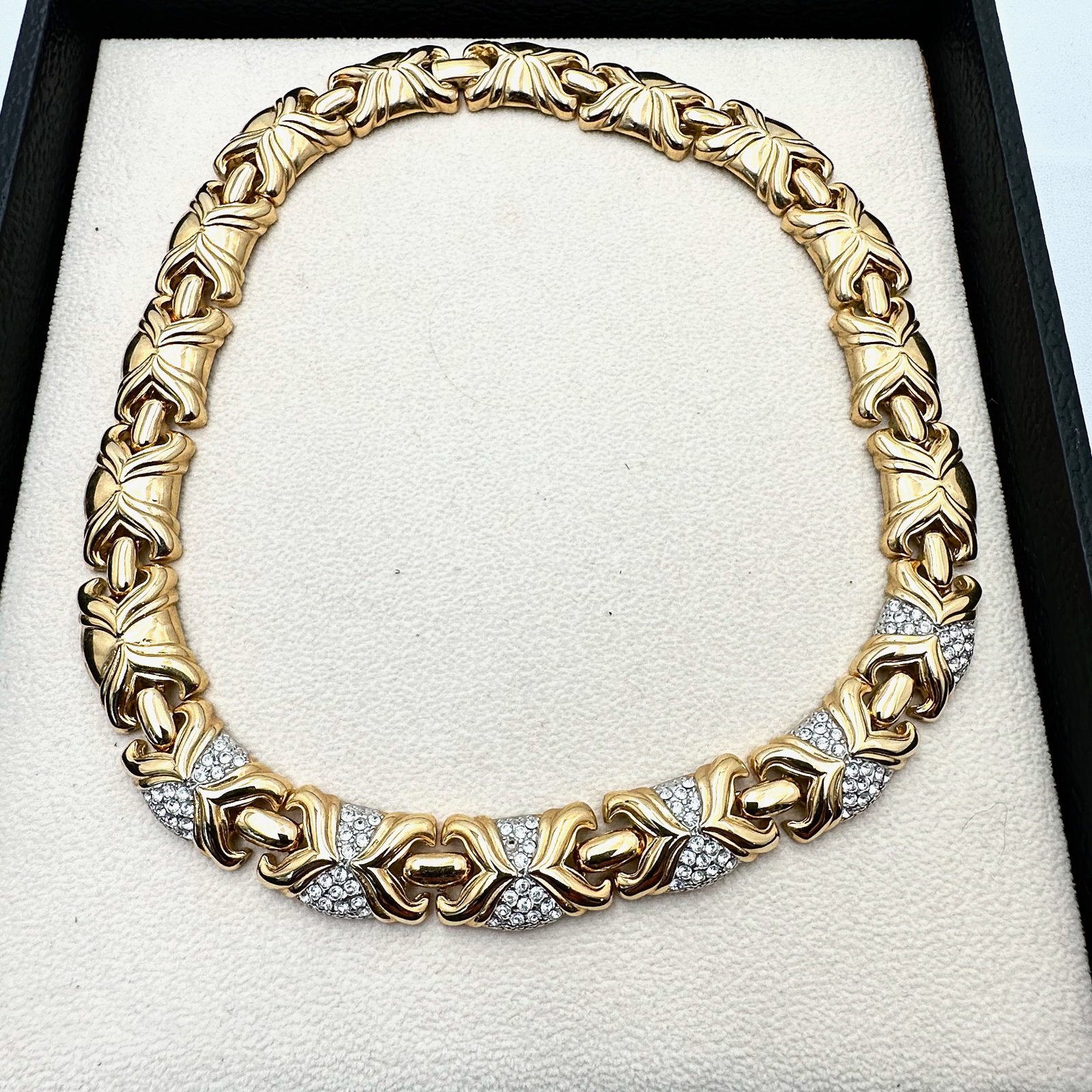 Vintage Puccini Clear Crystal Gold Plated Statement Choker Necklace (1 of 2)
