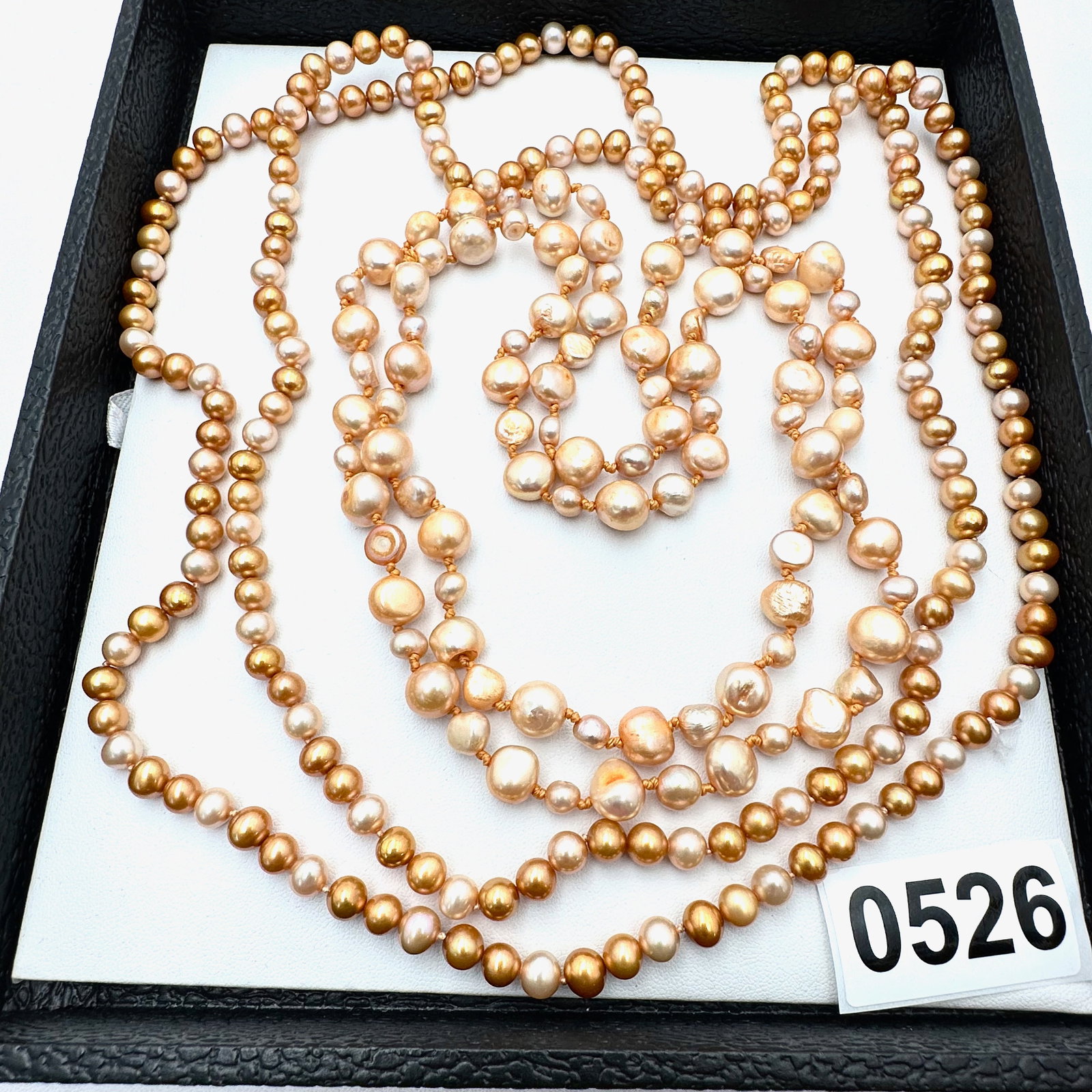 Group Collection of Peach Freshwater Pearl Necklaces (1 of 2)