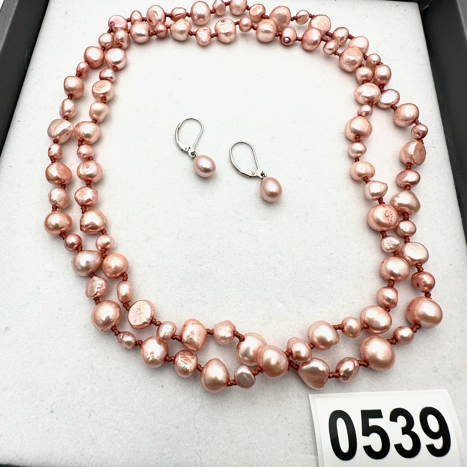 Pink Freshwater Pearl and Sterling Silver Pierced Earrings: Pink Freshwater Pearl and Sterling Silver Pierced Earrings