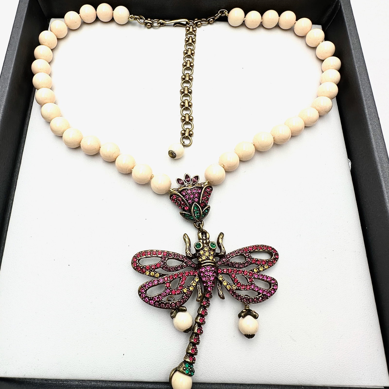 Heidi Daus Bright Multicolor Crystal Butterfly Faux Glass Pearl Necklace 16 to 19 Inches: Heidi Daus Bright Multicolor Crystal Butterfly Faux Glass Pearl Necklace 16 to 19 Inches