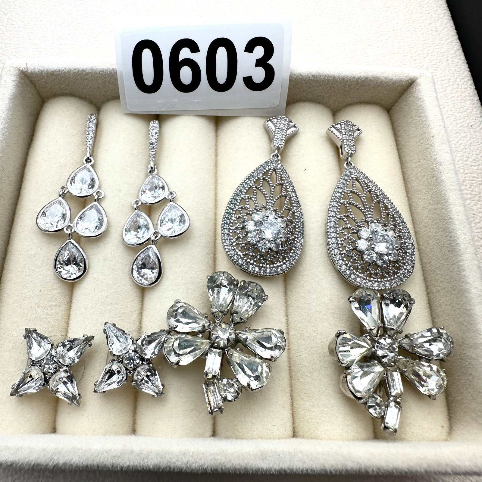 Group Collection Lot Earrings Crystal Rhinestone Multicolor Variety (1 of 2)