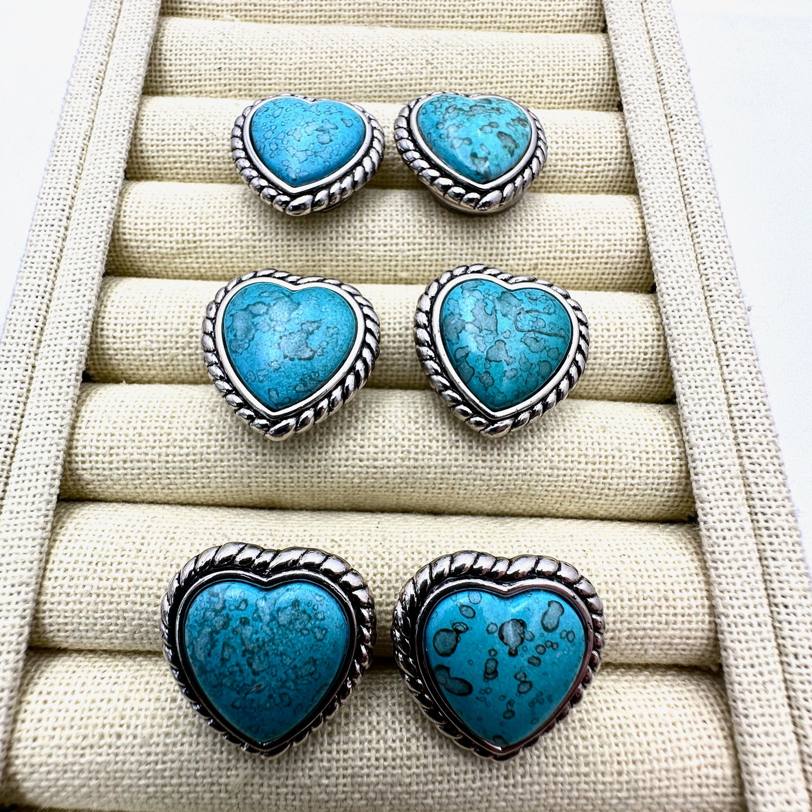 Vintage Southwest Style Silver Tone Button Covers (1 of 2)