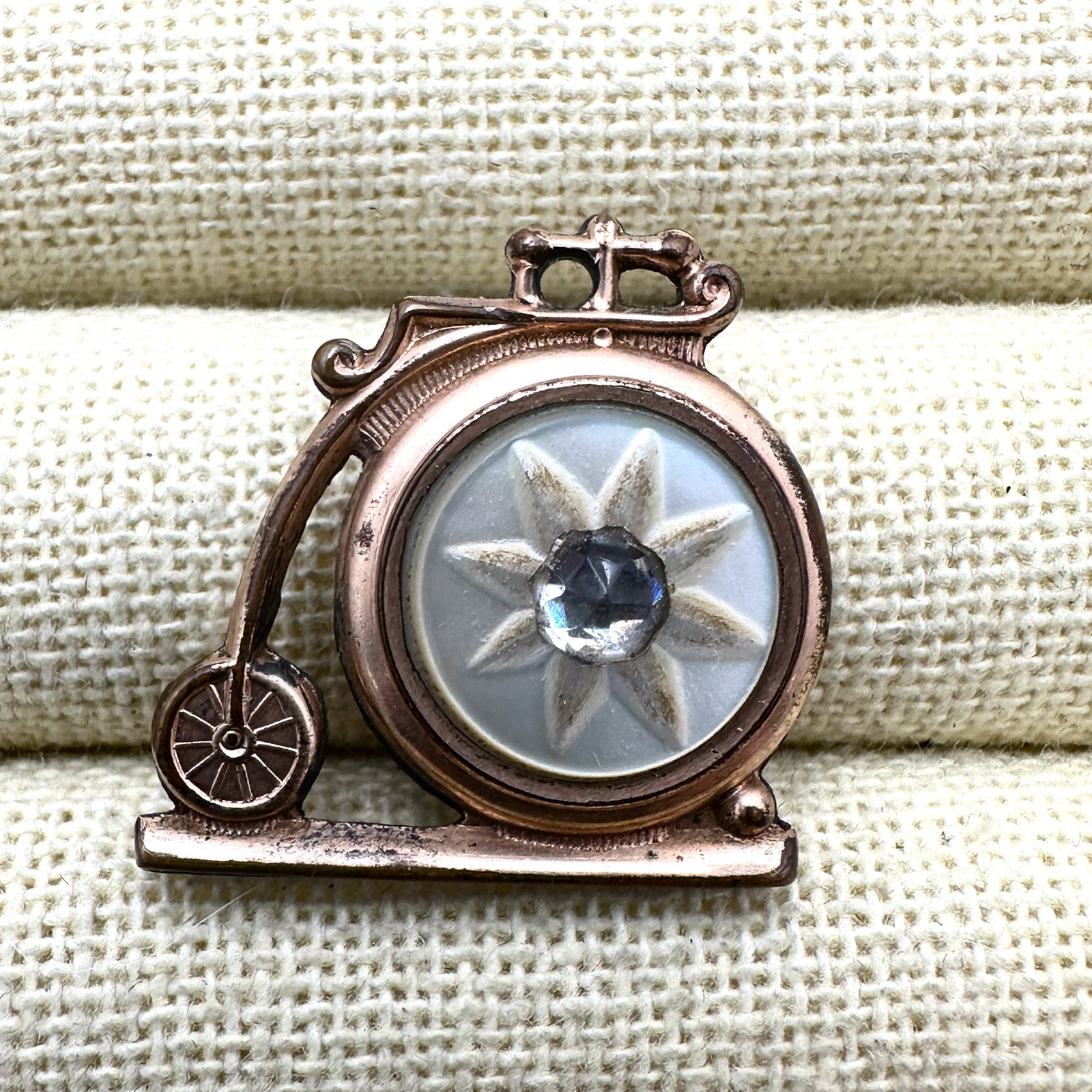 Antique Victorian Gold Filled Bicycle Fob or Pendant 1 Inch (1 of 2)