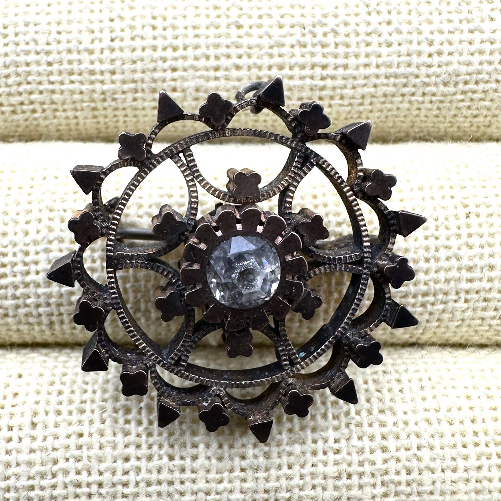 Antique Victorian Gold Filled Brooch Pin Paste Stone1.25 Inch (1 of 2)