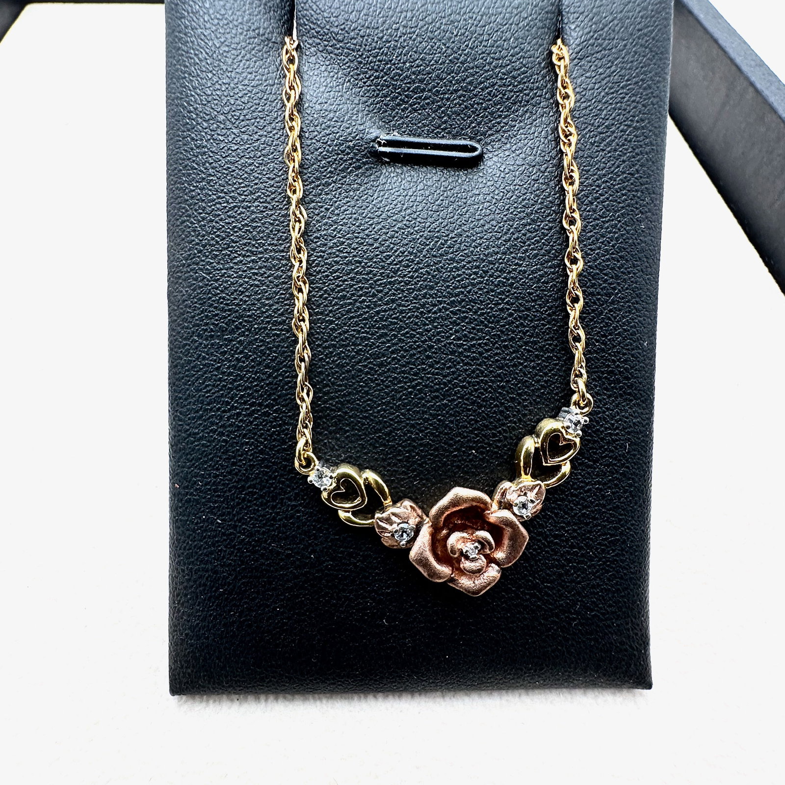 Black Hills Gold Sterling Silver White Topaz Necklace 22 Inch Length