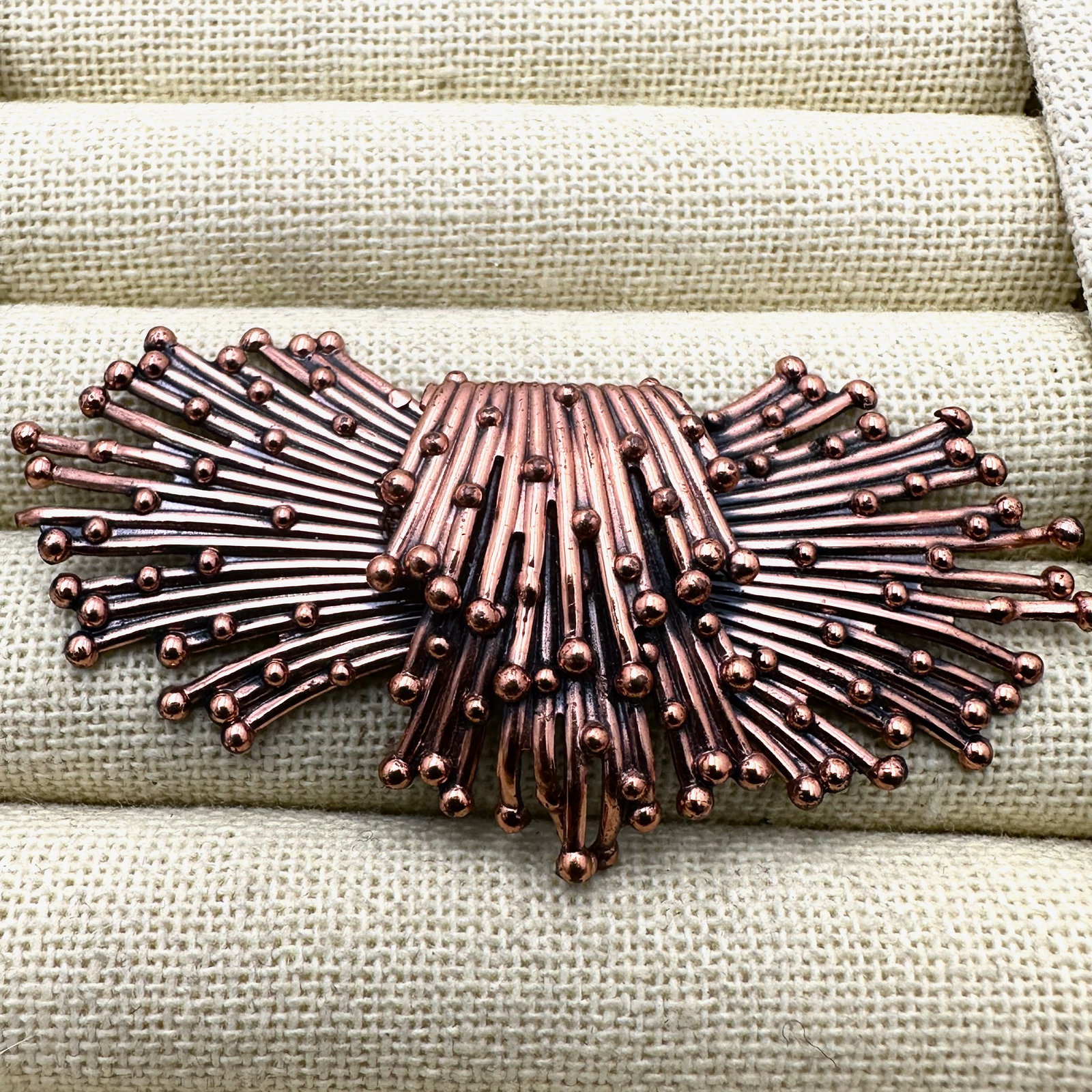 Vintage Mid Century Modern Matisse Copper Brooch Pin 3 Inch (1 of 2)