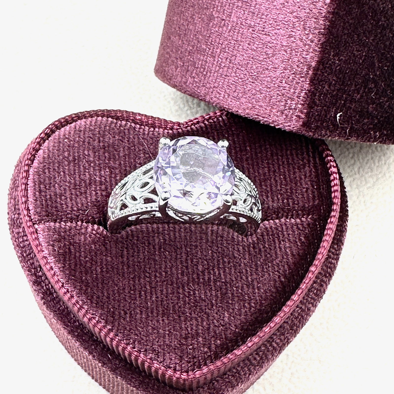 Pink Gemstone Sterling Silver Ring Size 9 Box Included (1 of 2)