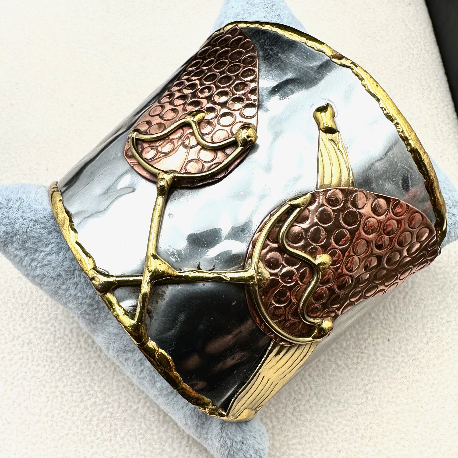 Artisan Mixed Metal Cuff Bracelet (1 of 2)