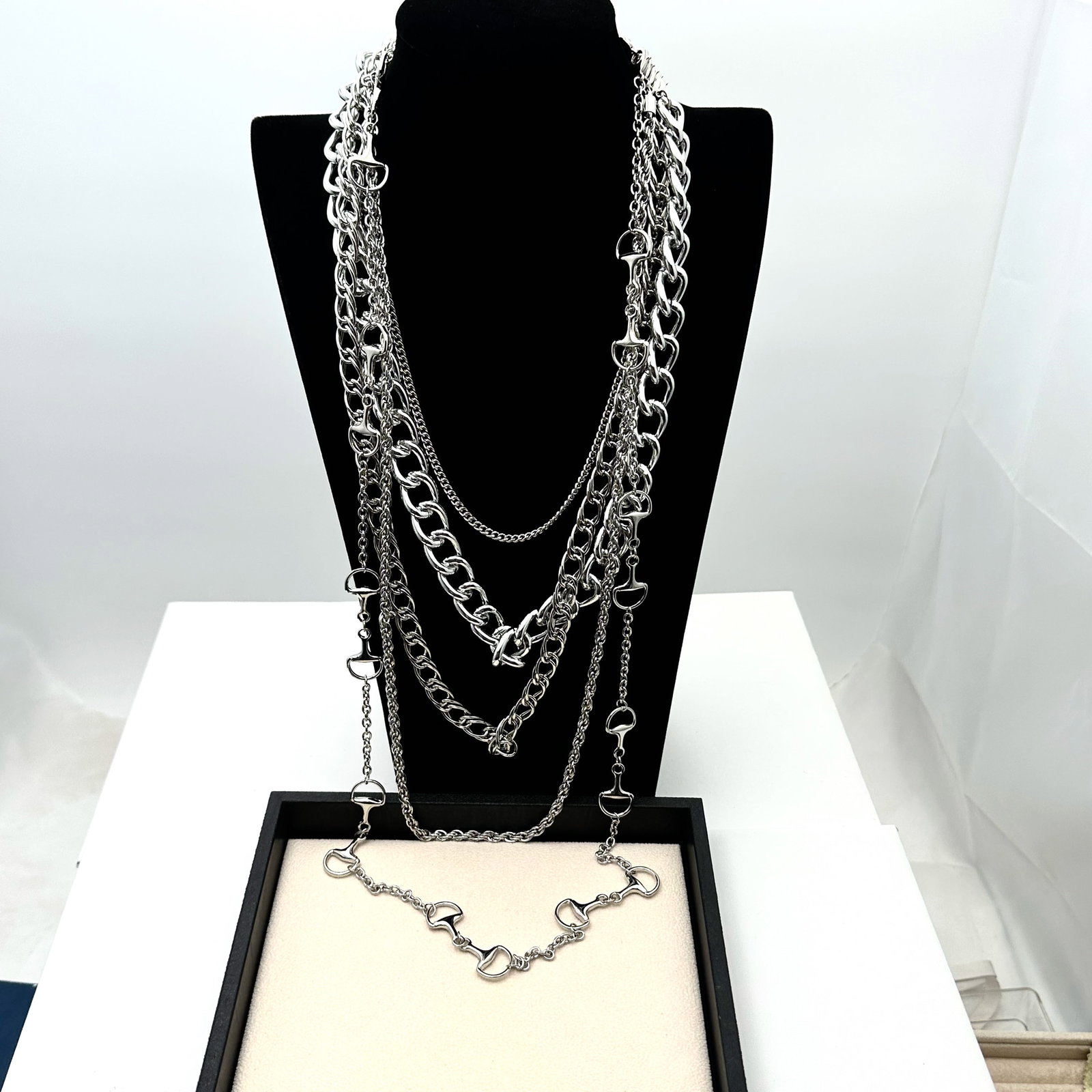 Off Park Collection Silver Tone Equestrian Statement Necklace (1 of 2)