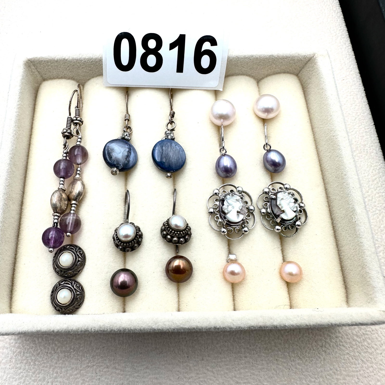 Jewelry Group Lot Pierced Earrings Sterling Silver Pearls Gemstones (1 of 2)