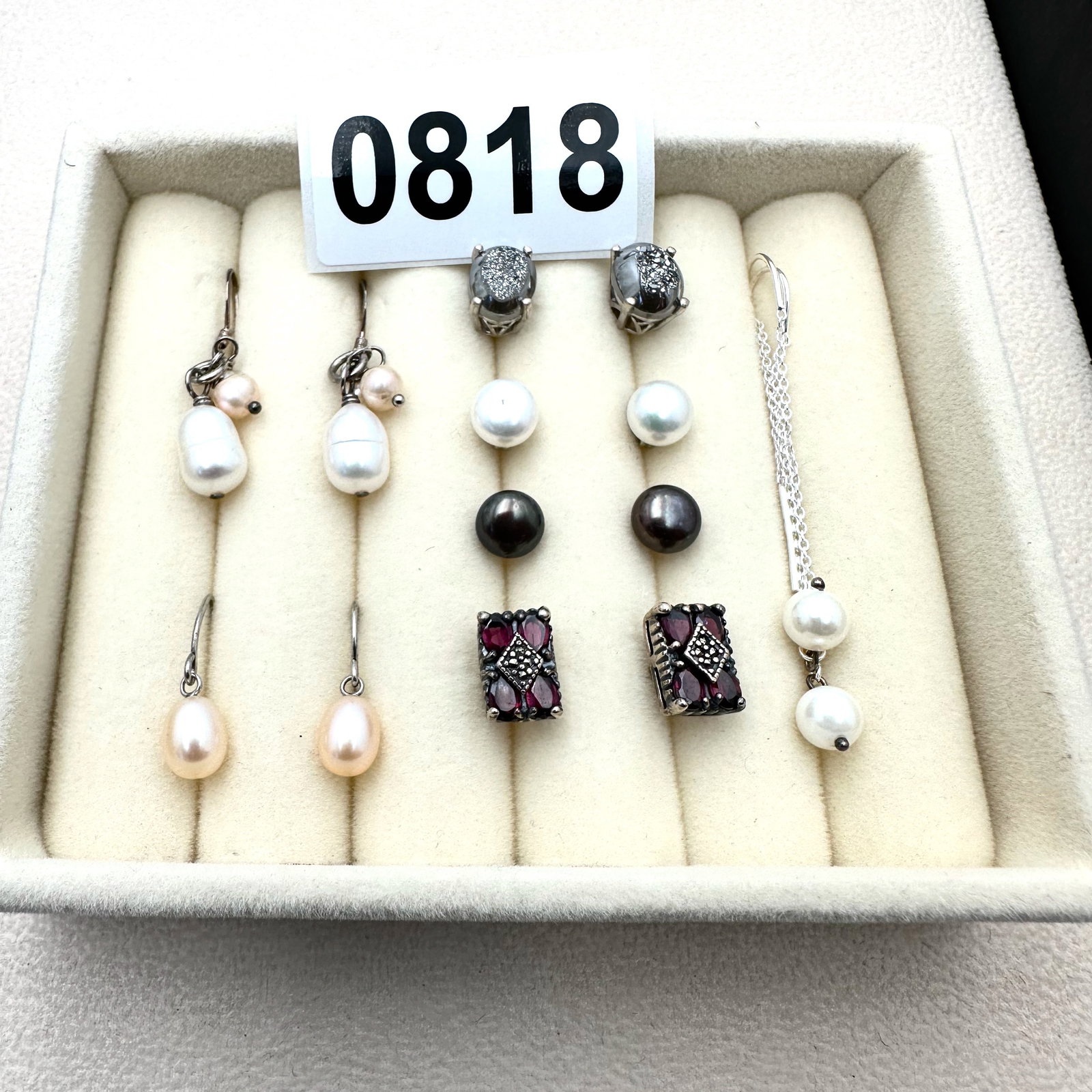 Jewelry Group Lot Pierced Earrings Sterling Silver Pearls Gemstones (1 of 2)