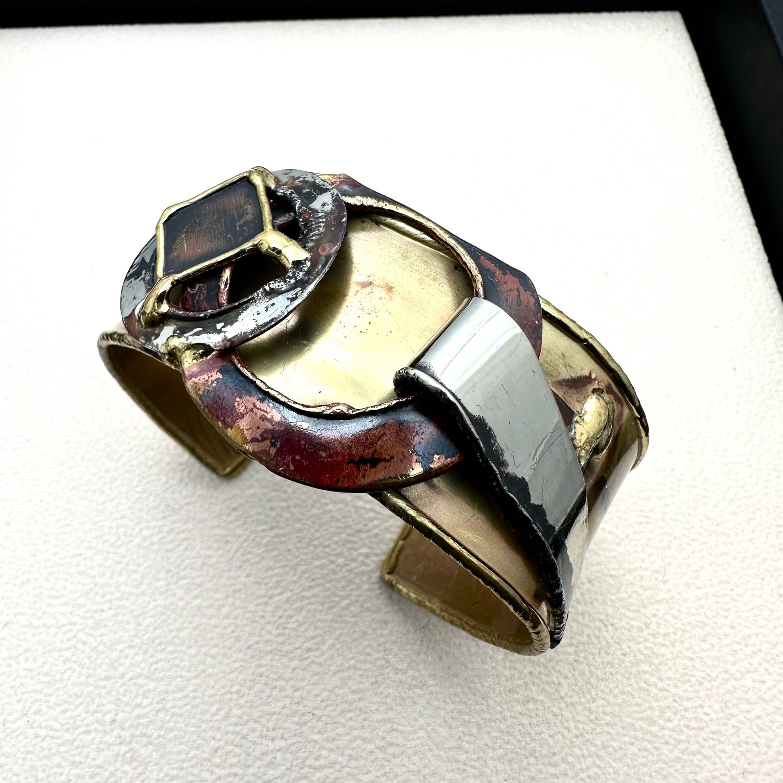 Artisan Mixed Metal Cuff Bracelet (1 of 2)