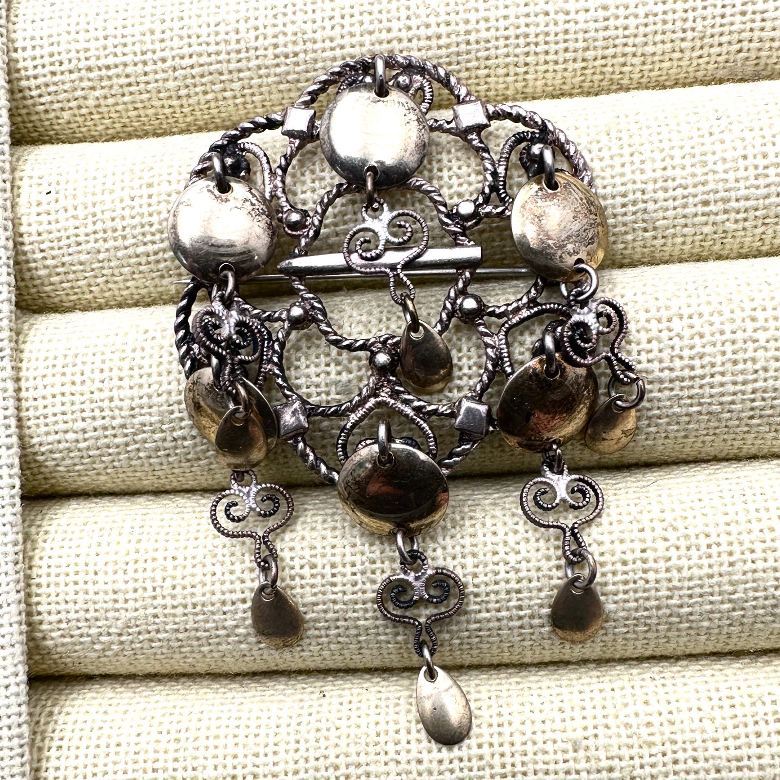 Vintage Norwegian Solje 830 Silver Wedding Brooch Pin 2.25 Inch: Vintage Norwegian Solje 830 Silver Wedding Brooch Pin 2.25 Inch