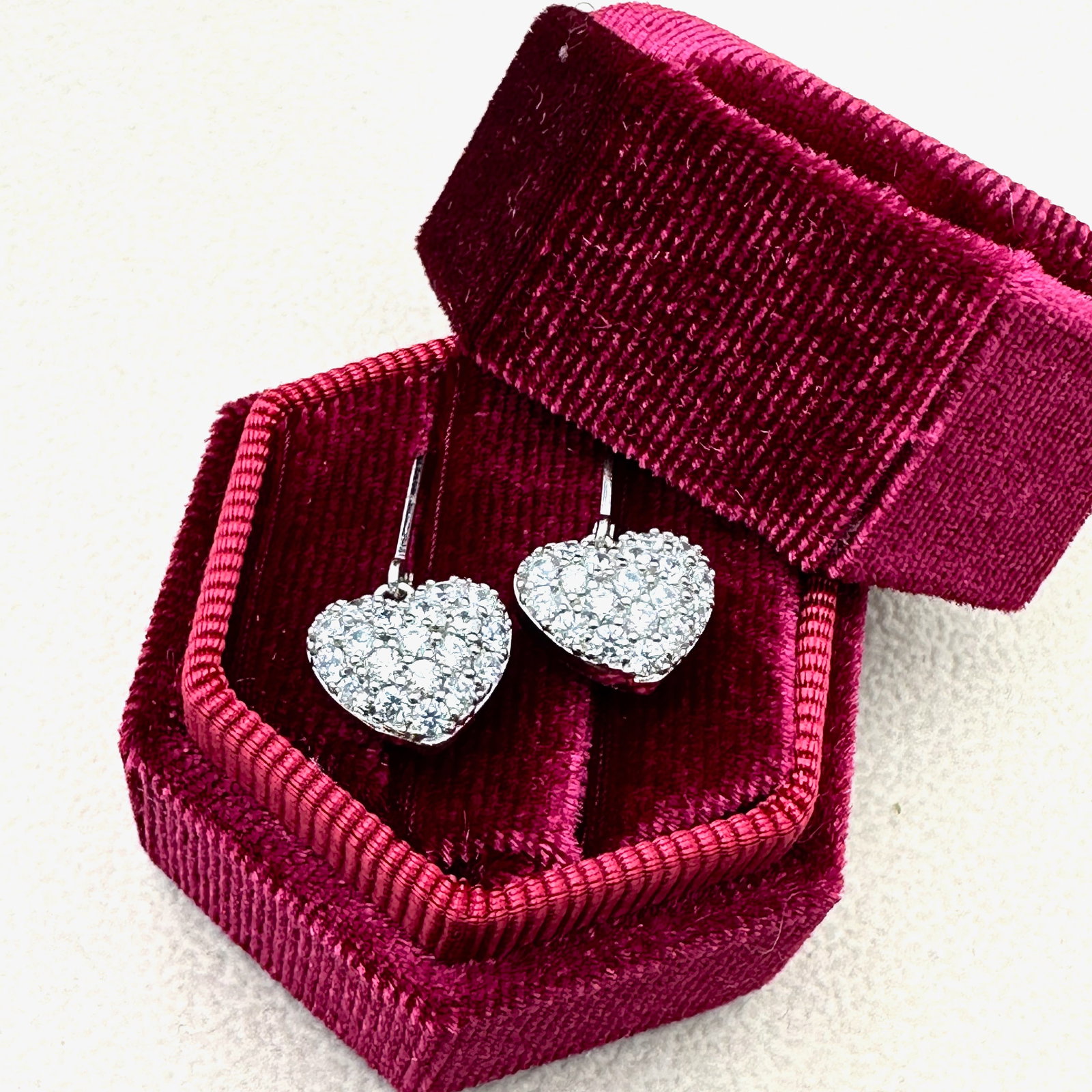 Clear Crystal Heart Drop Pierced Earrings Box Included (1 of 2)