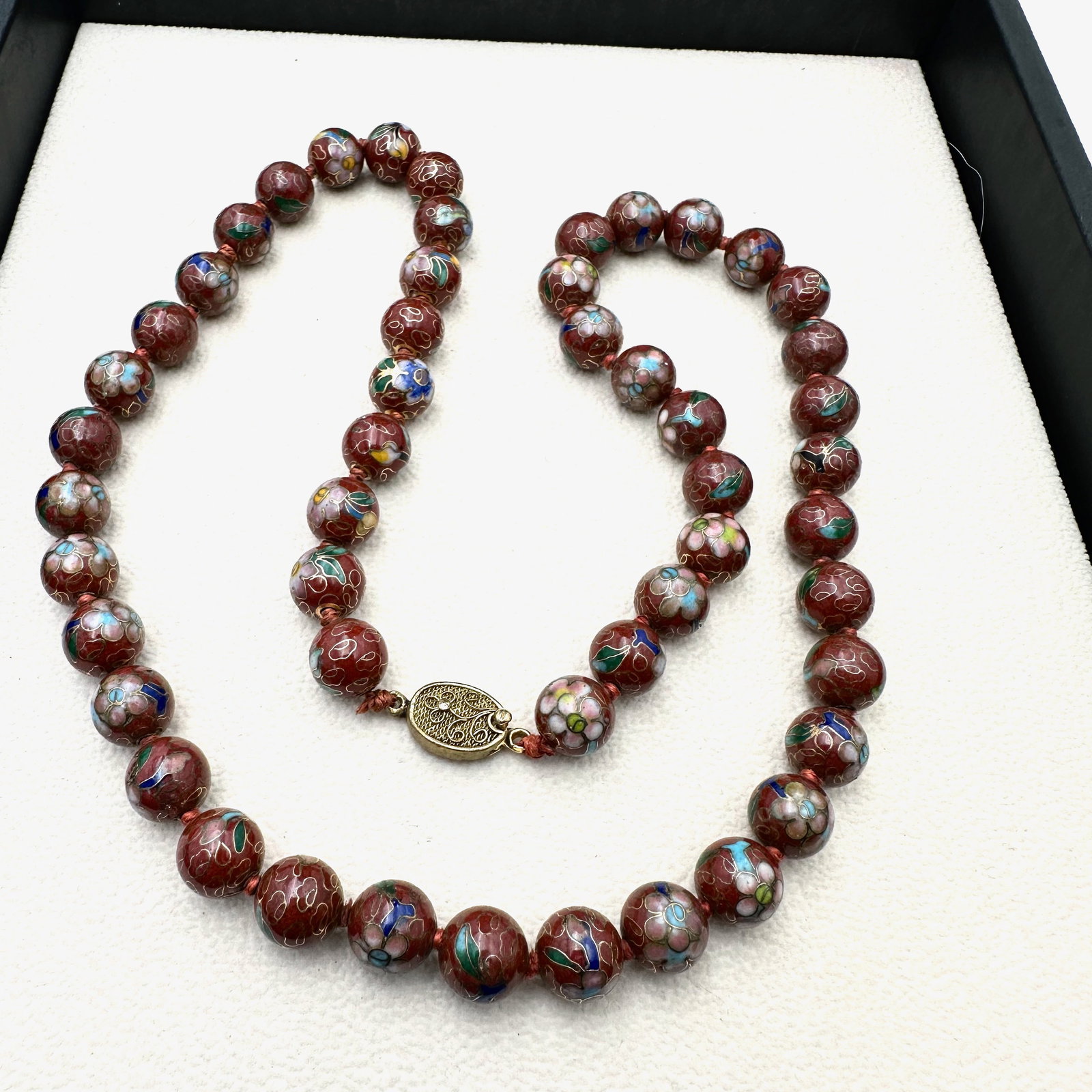 Vintage Chinese Export Cloisonne' Bead Necklace 22 Inch Length (1 of 2)
