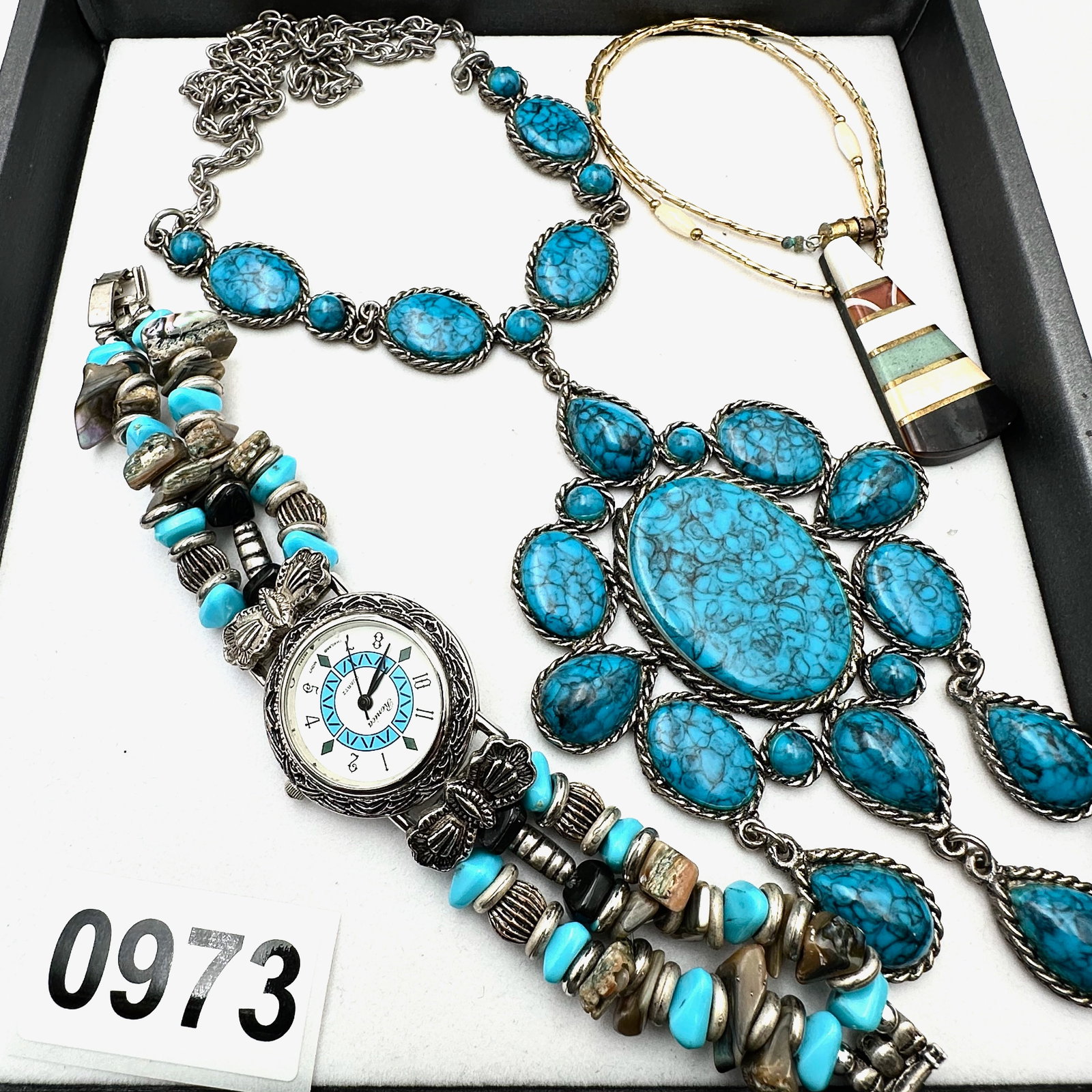 Southwest Style Silver tone Necklaces and Watch (will need battery) (1 of 2)