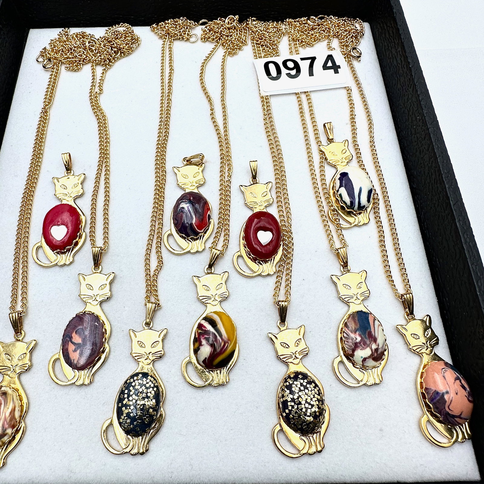 Vintage Lot of Cat Pendant Necklaces New Old Stock from Closed Store (1 of 2)