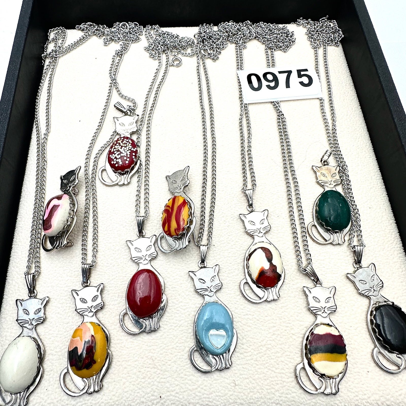 Vintage Lot of Cat Pendant Necklaces New Old Stock from Closed Store (1 of 2)