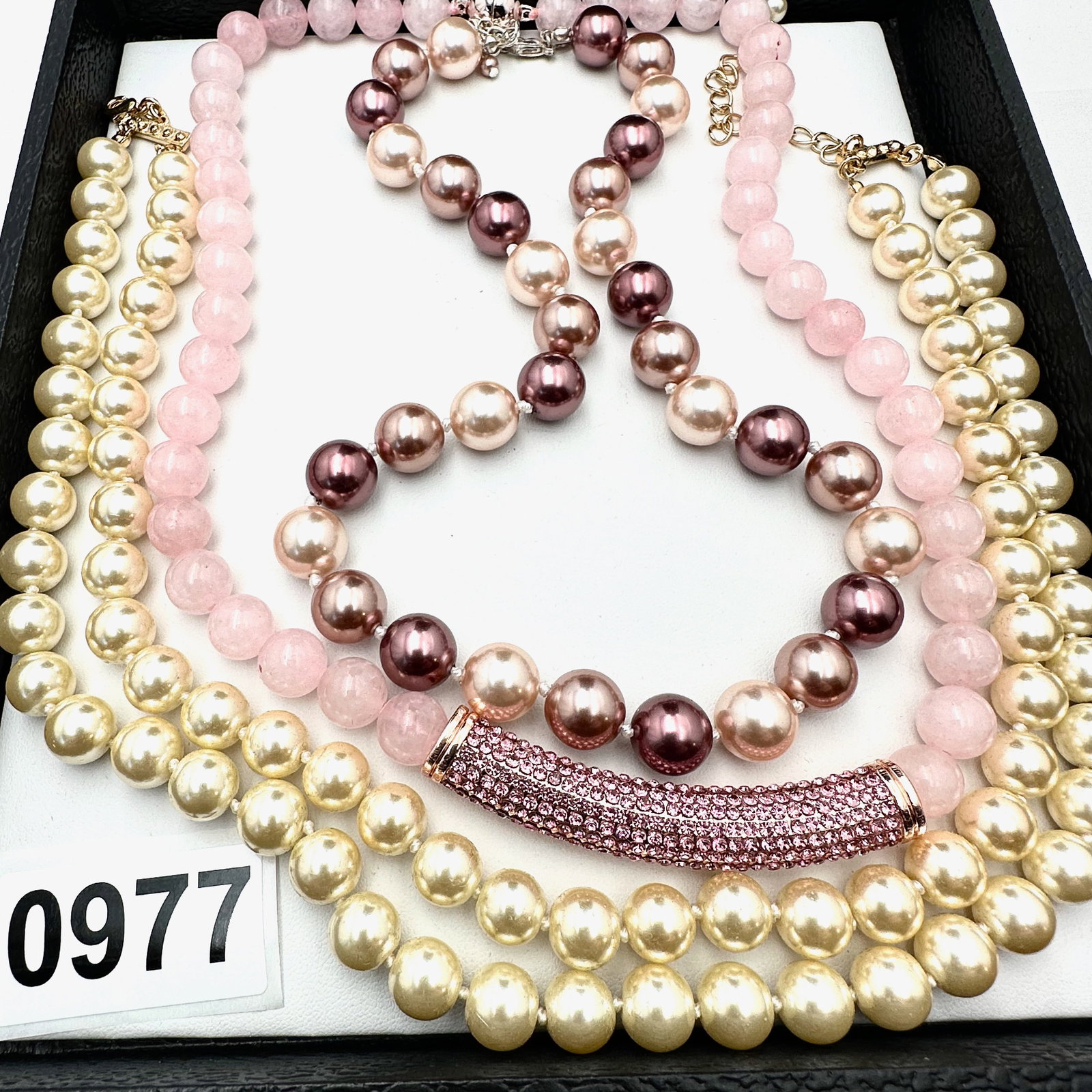 Lot of Faux Pearl and Gemstone Necklaces: Lot of Faux Pearl and Gemstone Necklaces