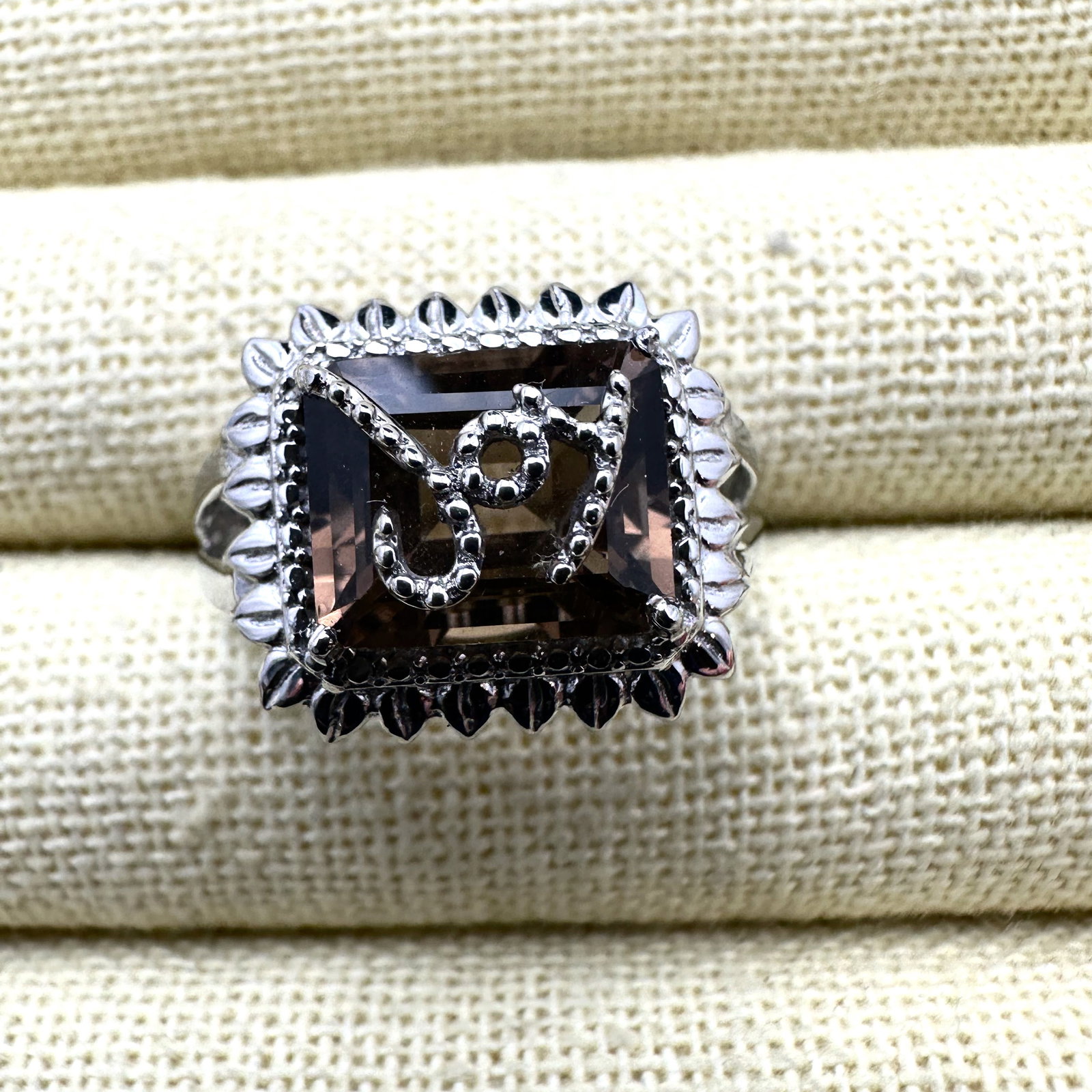 Smoky Topaz "Joy" Ring Stainless Steel Size 9: Smoky Topaz "Joy" Ring Stainless Steel Size 9