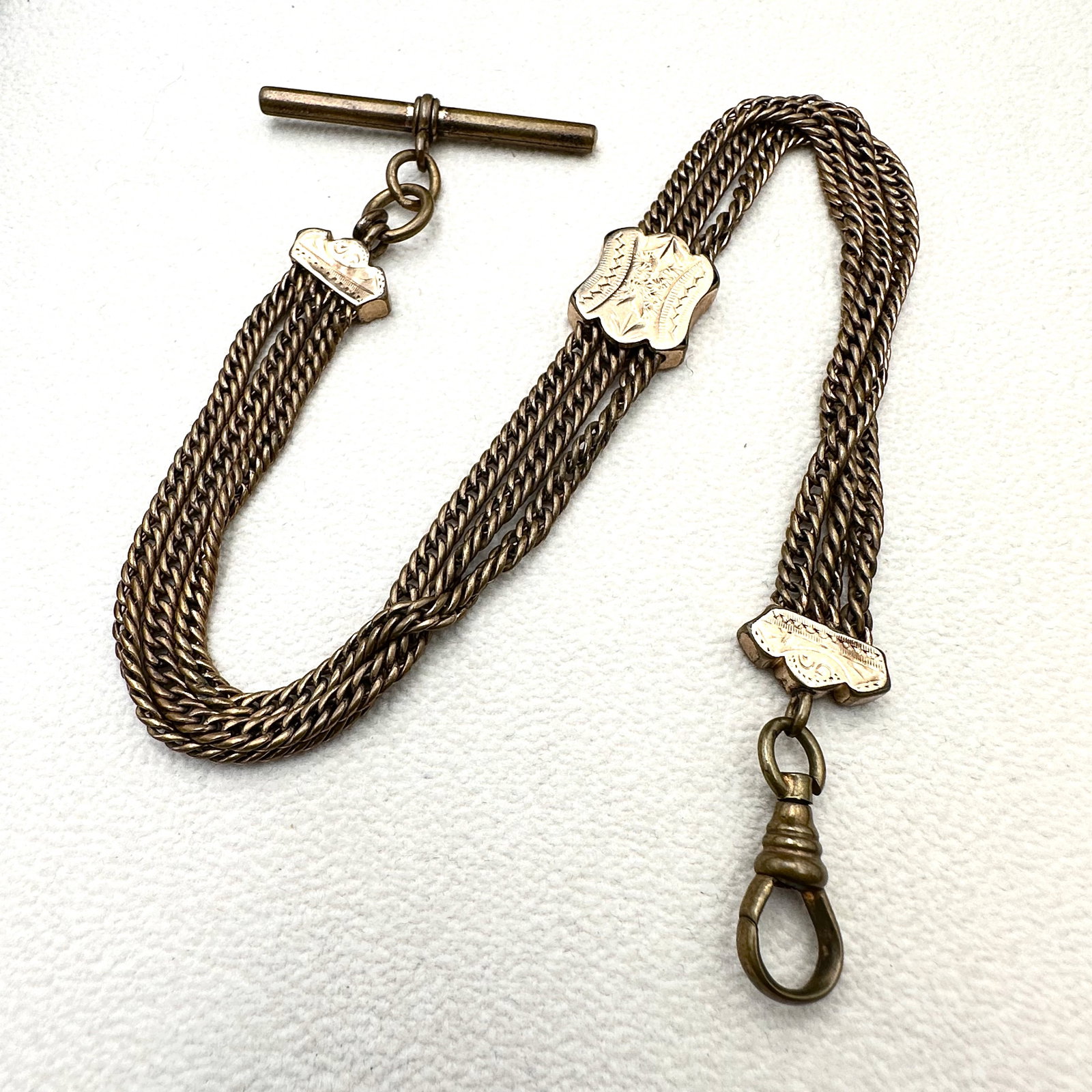 Antique Gold Filled Watch Chain with Slide 12 Inch: Antique Gold Filled Watch Chain with Slide 12 Inch