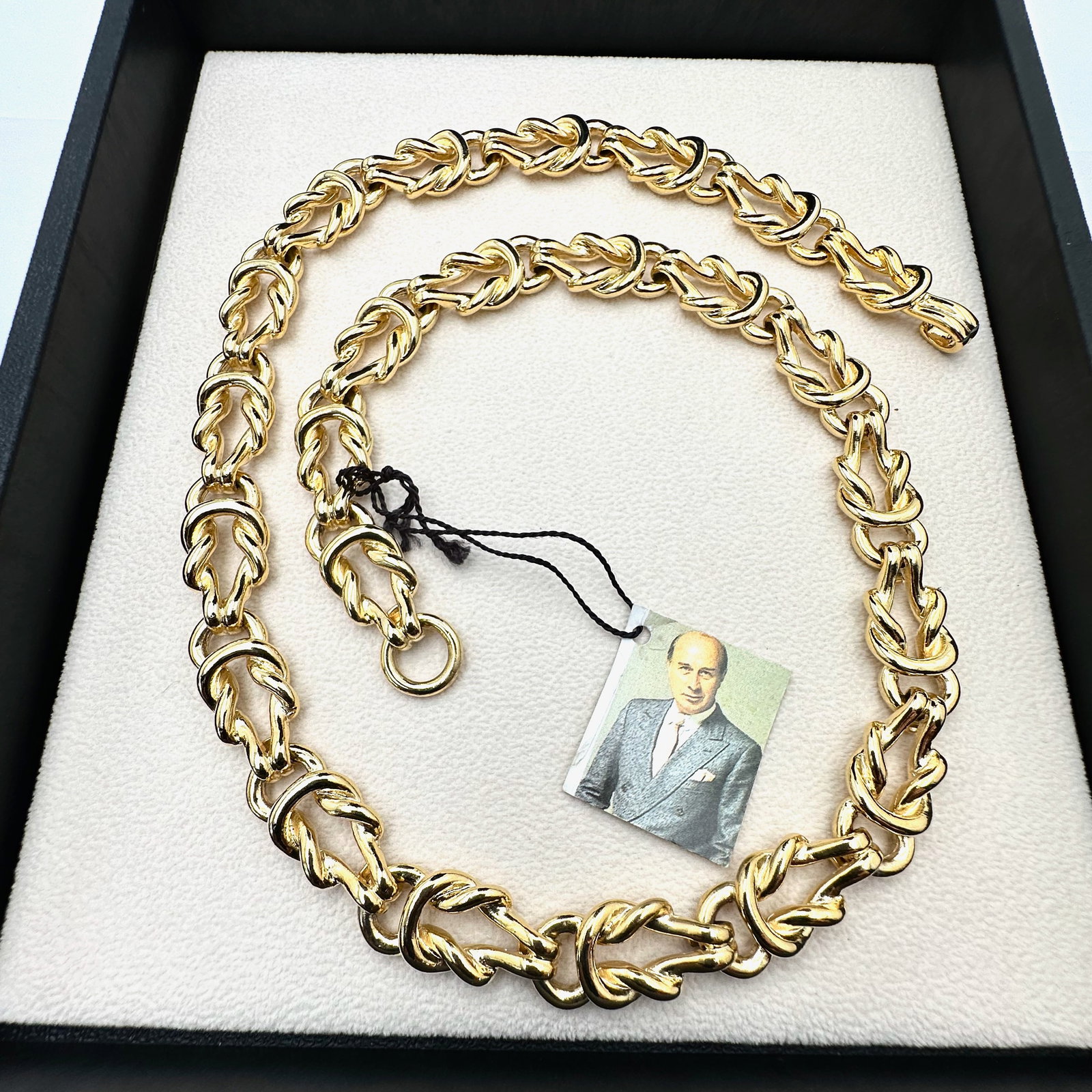 Vintage Paolo Gucci Heavy Gold Tone Chain Necklace 22 Inch Length Original Tag Attached (1 of 2)