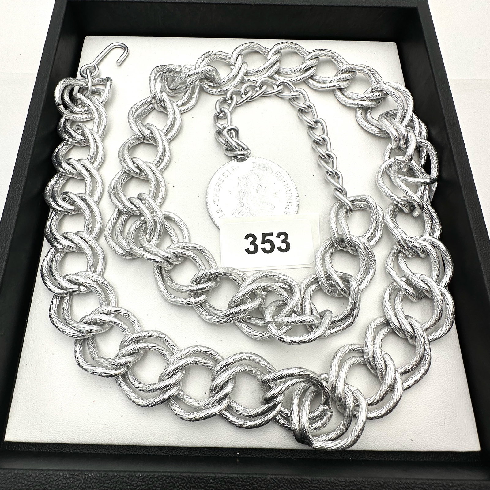 Vintage Silver Tone Ancient Coin Belt or Long Necklace 36 Inch Length: Vintage Silver Tone Ancient Coin Belt or Long Necklace 36 Inch Length