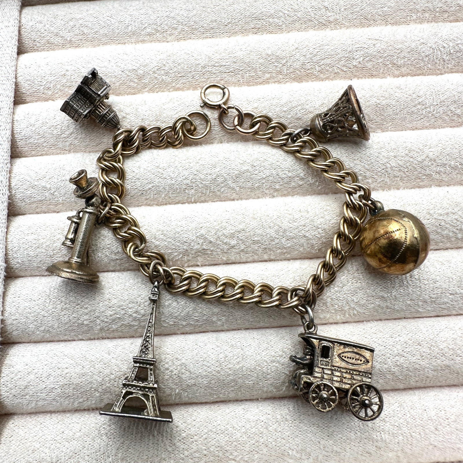 Vintage Gold Filled Charm 7 Inch Bracelet Some Charms Sterling Silver (1 of 3)